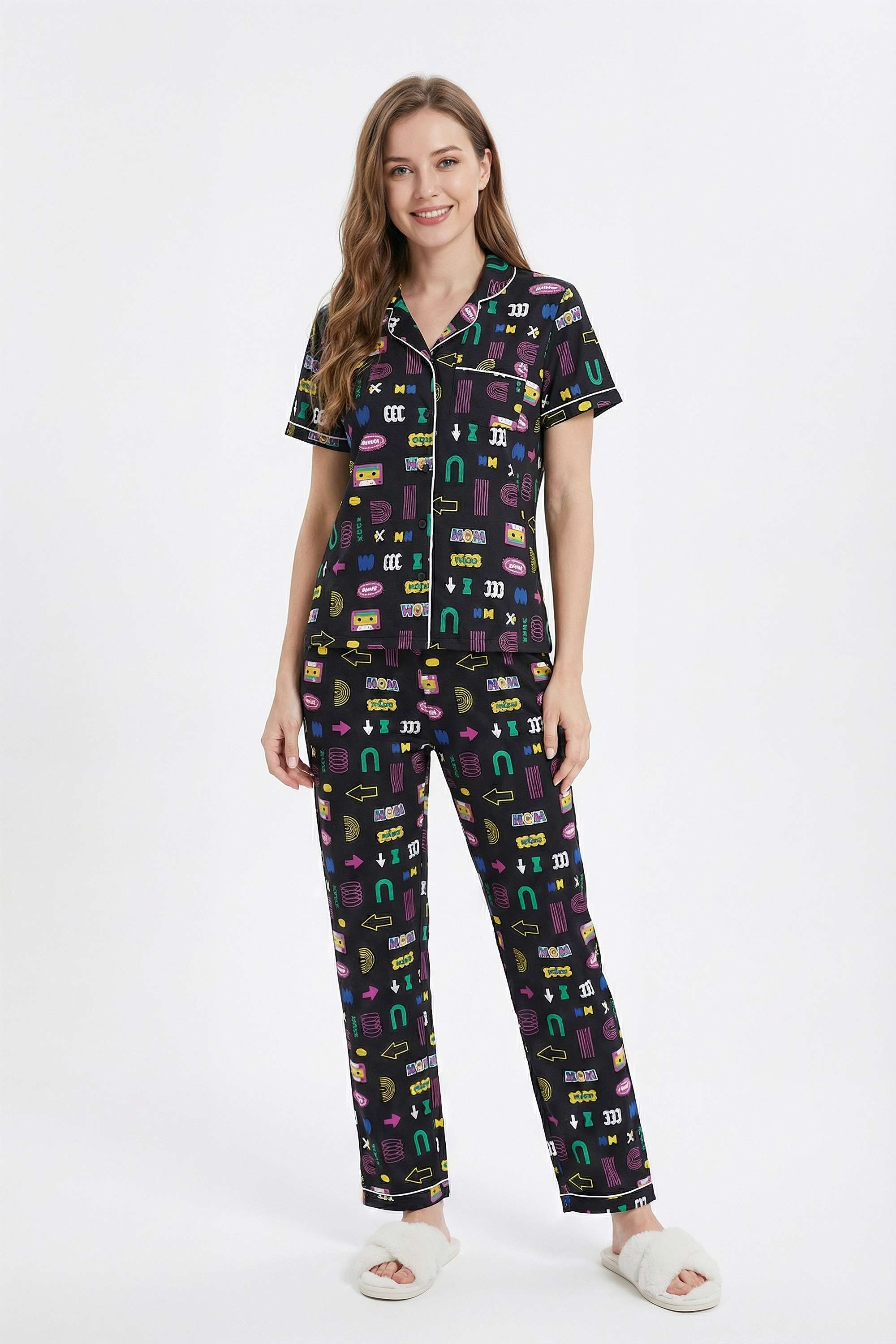 Printed-Collared-Cotton-Women-s-Co-Ord-Set