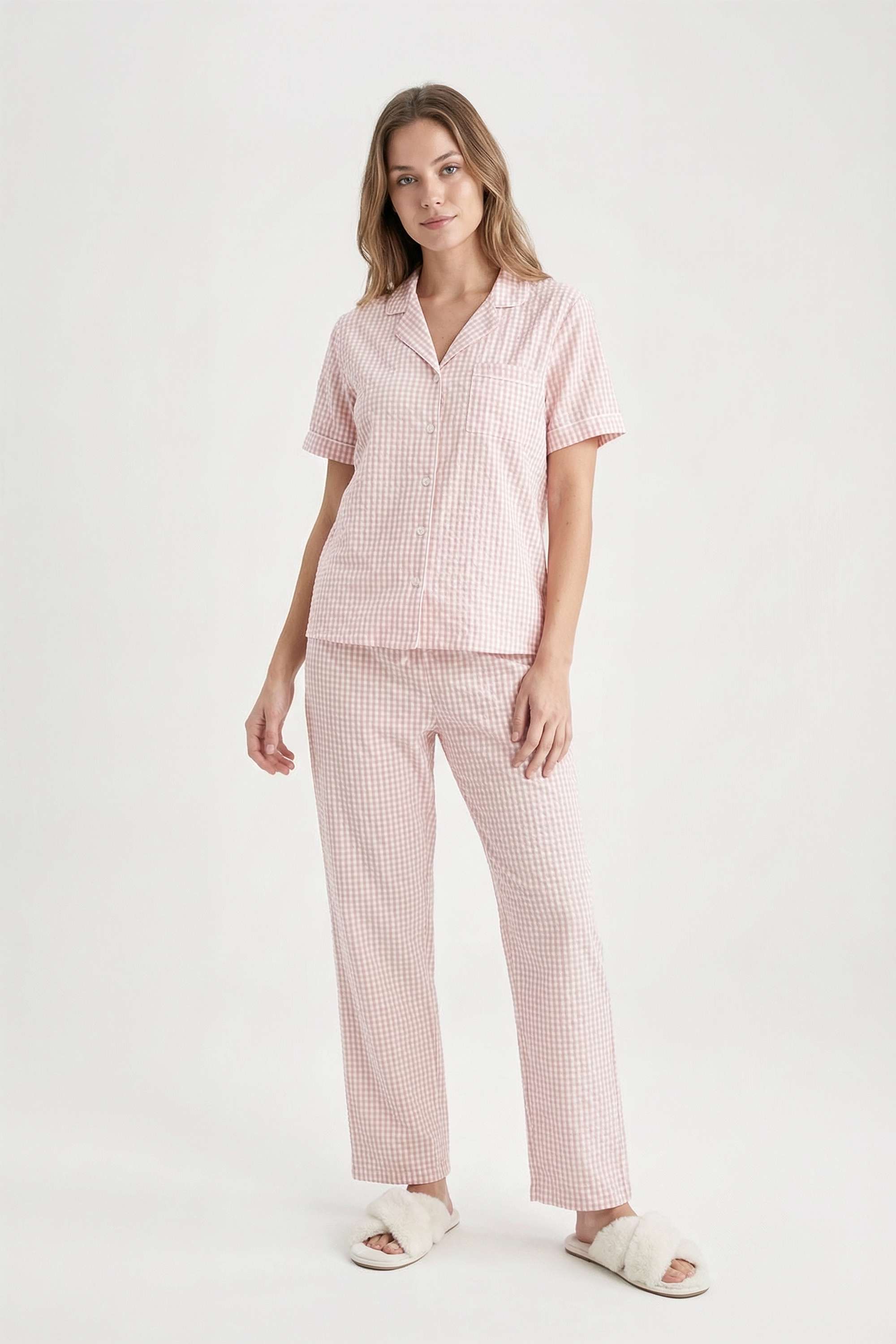 Checks-Collared-Cotton-Women-s-Co-Ord-Set