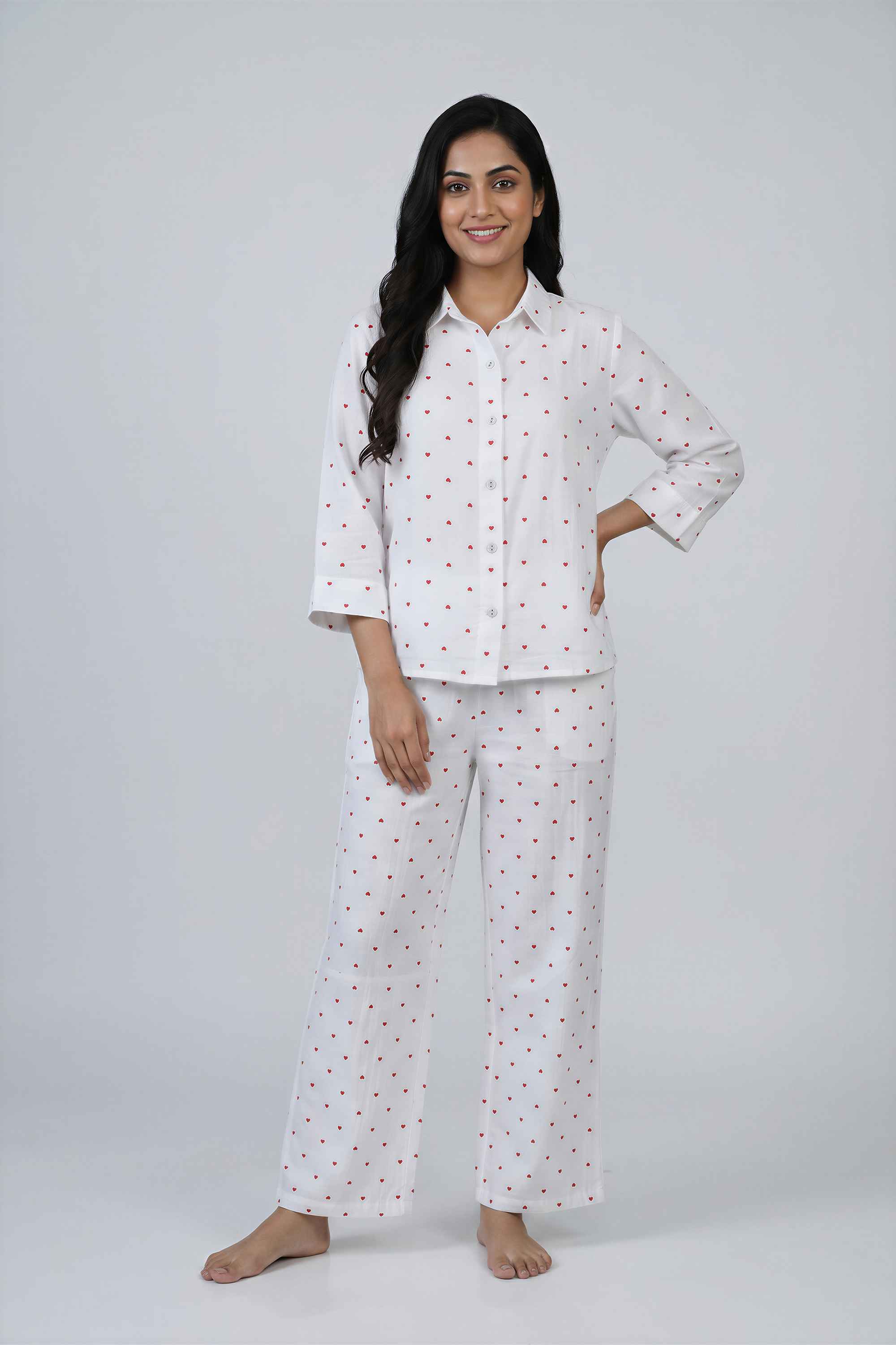 Printed-Collared-Cotton-Women-s-Co-Ord-Set