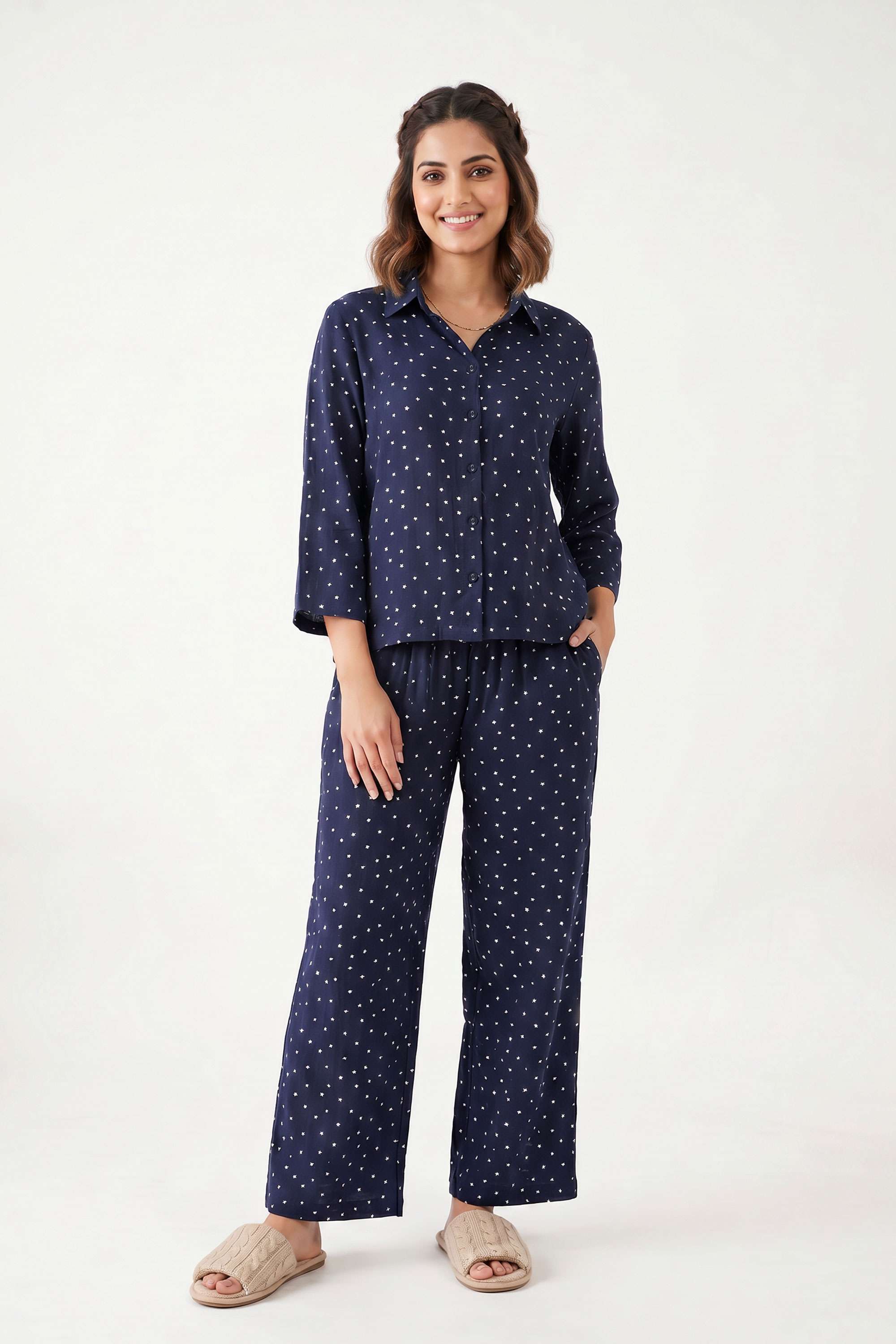 insense Printed Collared Cotton Women's Co-Ord Set-picture-36