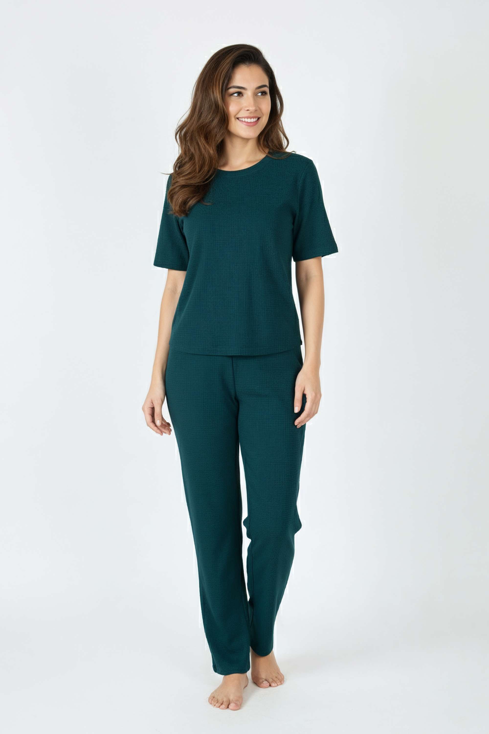Half-Sleeves-Regular-Fit-Blended-Fabric-Women-s-Co-Ord-Set