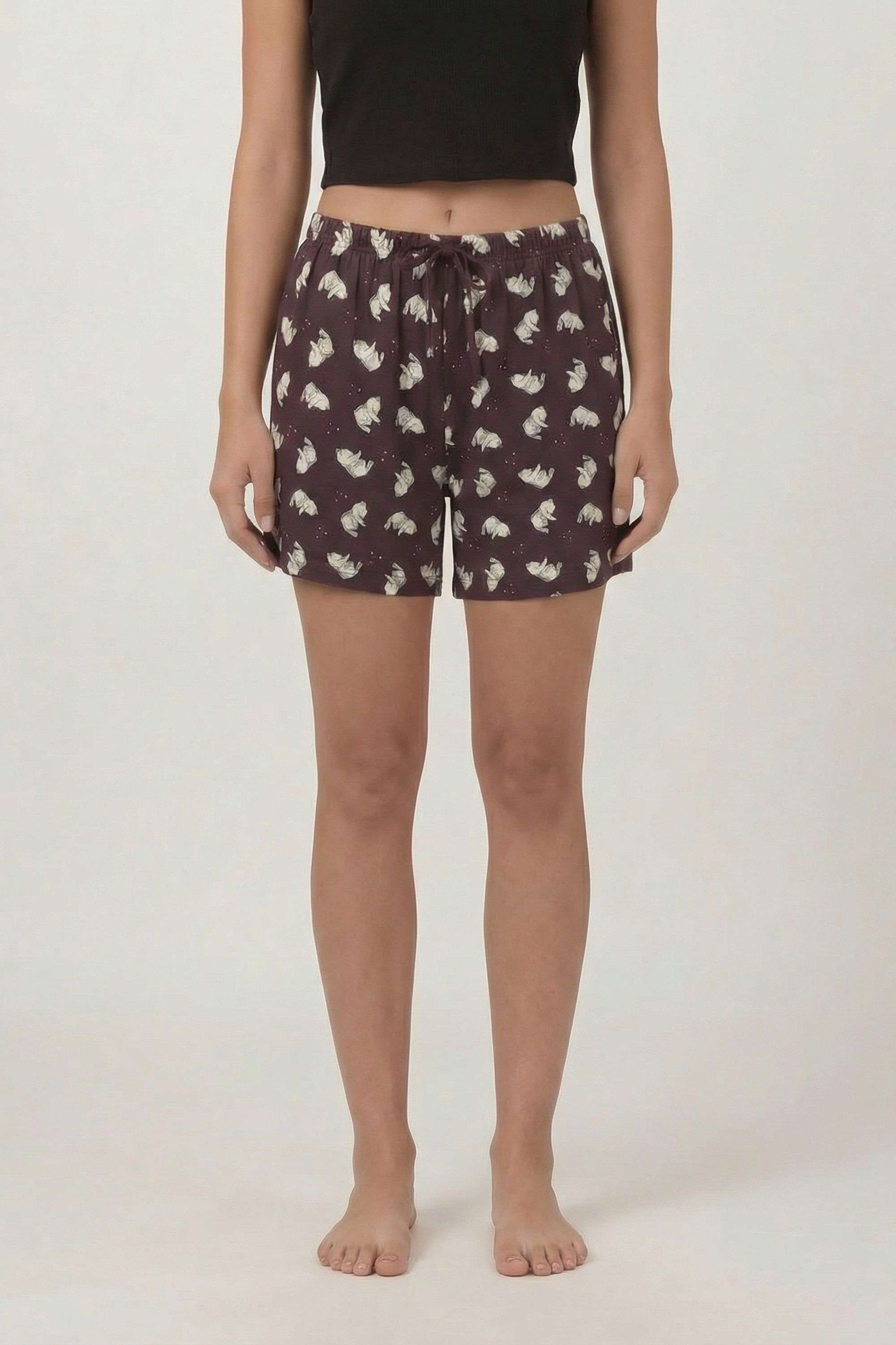 Regular-Fit-Above-Knee-Cotton-Women-s-Casual-Wear-Shorts