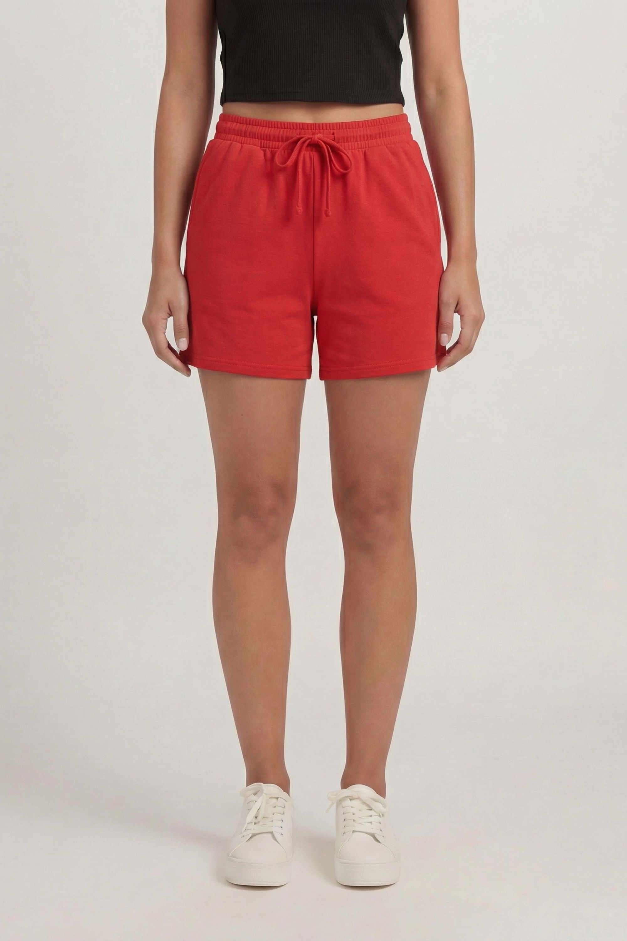 Regular-Fit-Mid-Thigh-Cotton-Women-s-Casual-Wear-Shorts