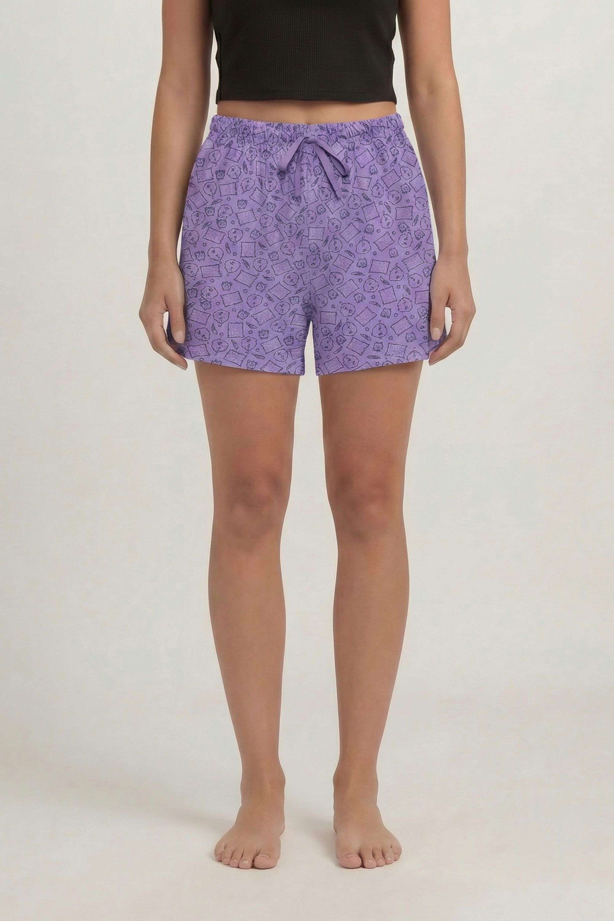Regular-Fit-Mid-Thigh-Cotton-Women-s-Casual-Wear-Shorts