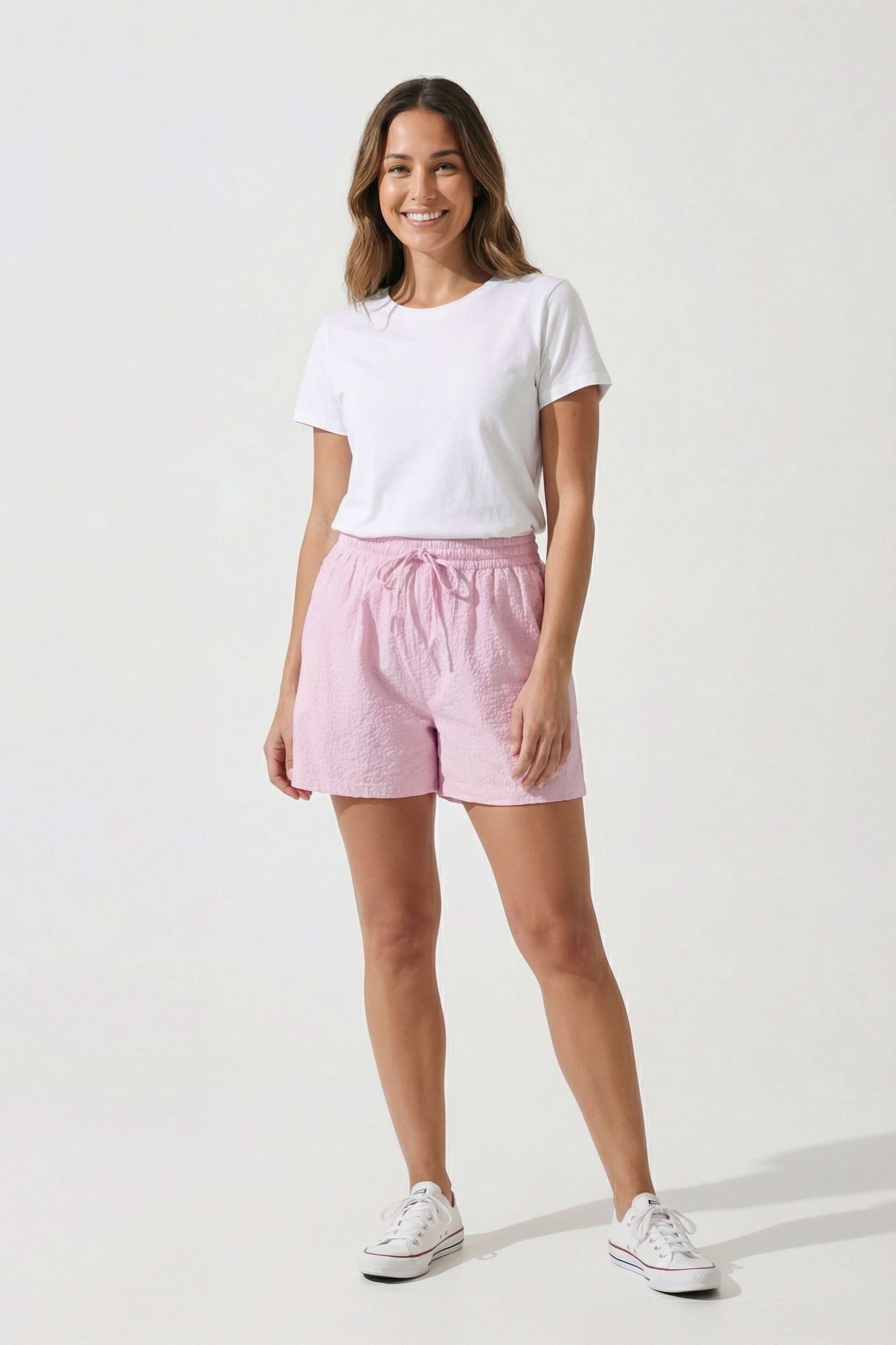 Regular-Fit-Mid-Thigh-Blended-Fabric-Women-s-Casual-Wear-Shorts