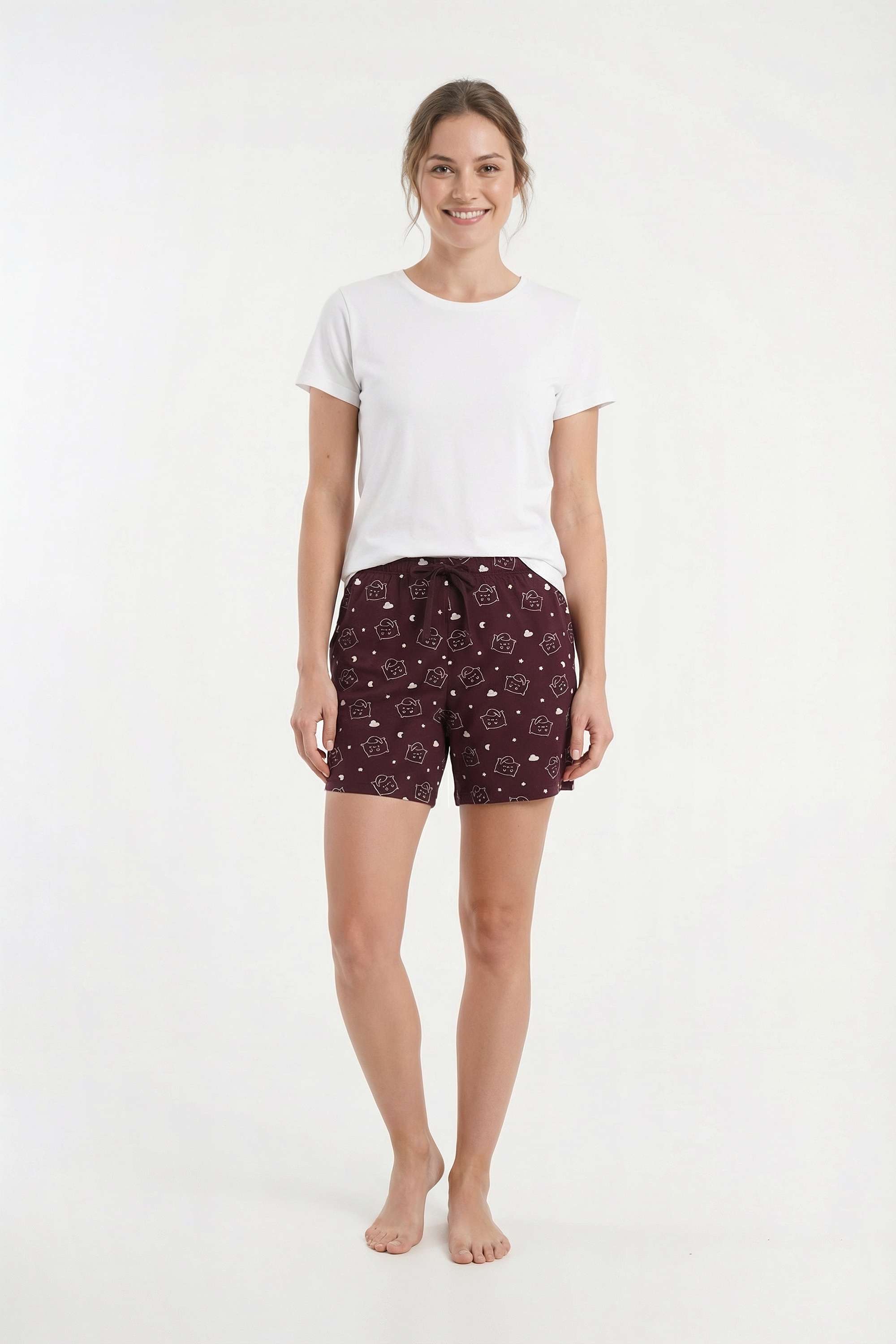 Regular-Fit-Above-Knee-Cotton-Women-s-Casual-Wear-Shorts