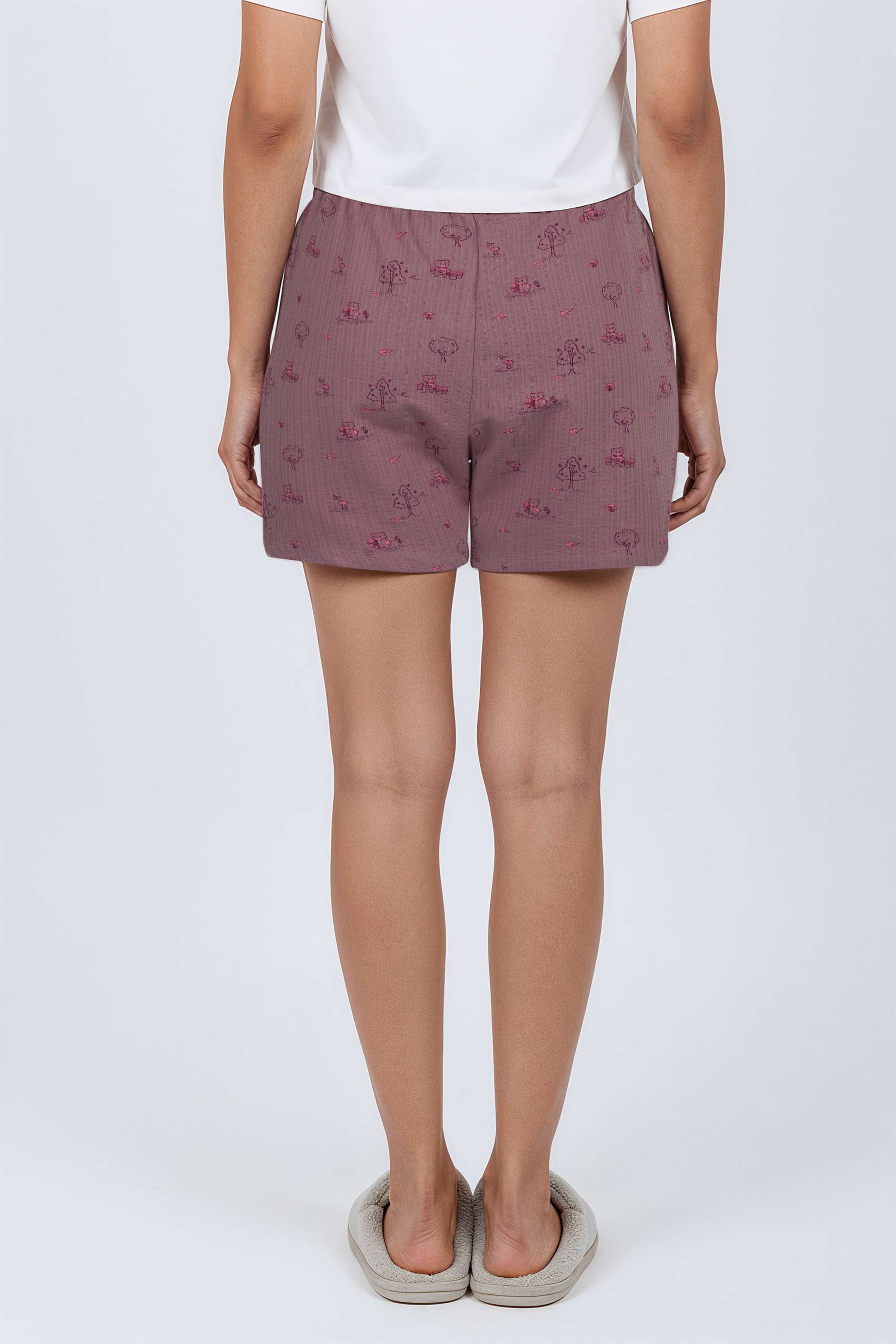 Regular-Fit-Mid-Thigh-Polyester-Women-Casual-Wear-Shorts