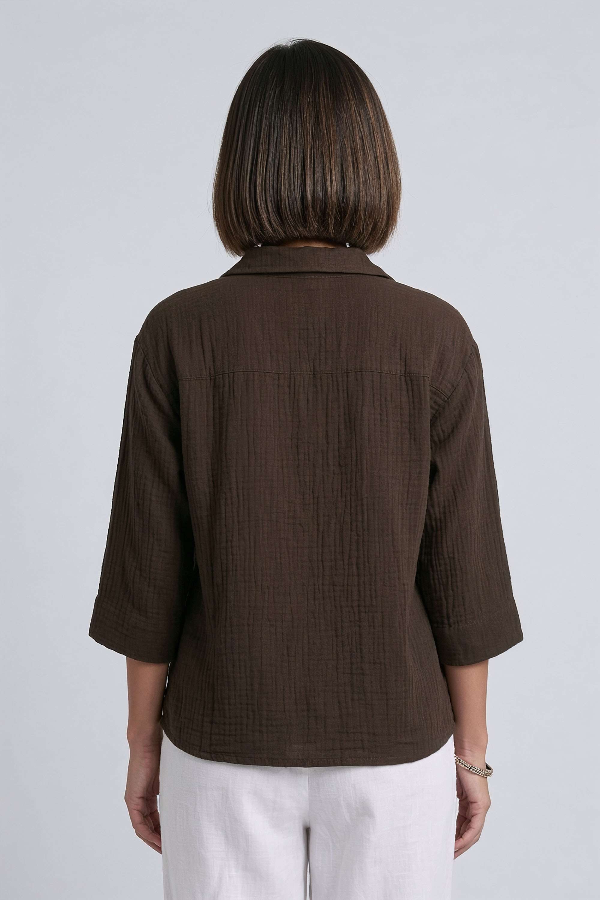 Solid-Cotton-Collared-Women-s-Top