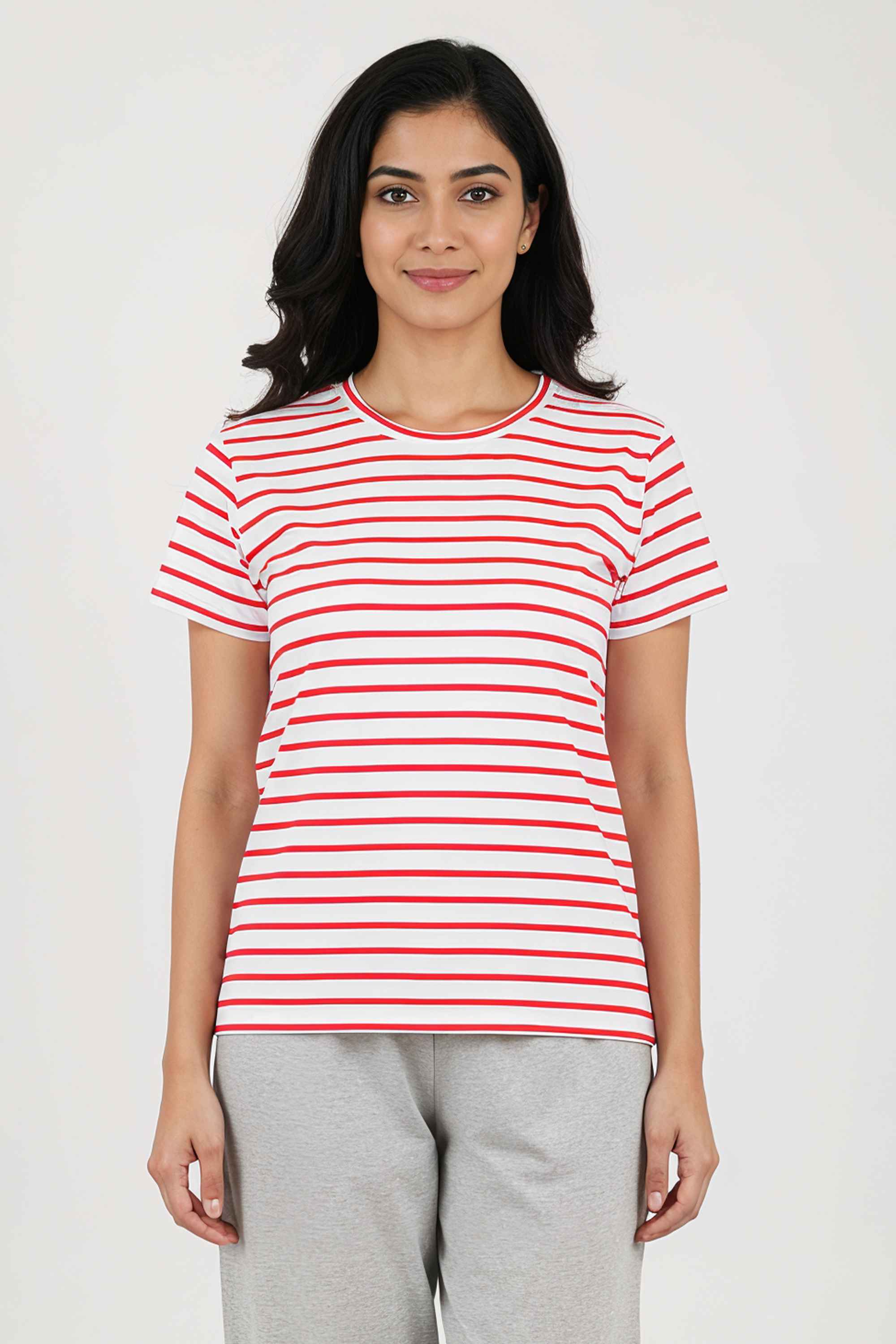 Stripes-Cotton-Round-Neck-Women-s-Top