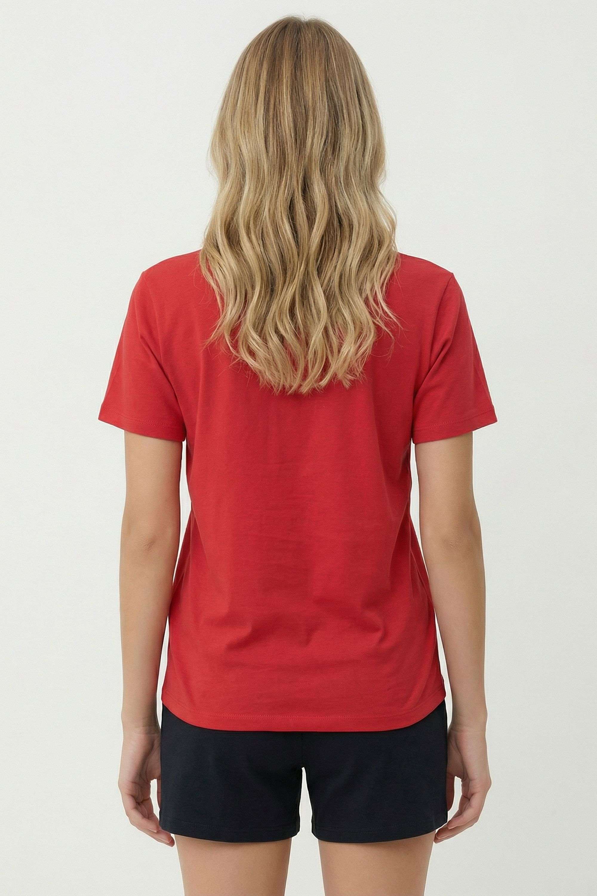 Solid-Cotton-Round-Neck-Women-s-Top