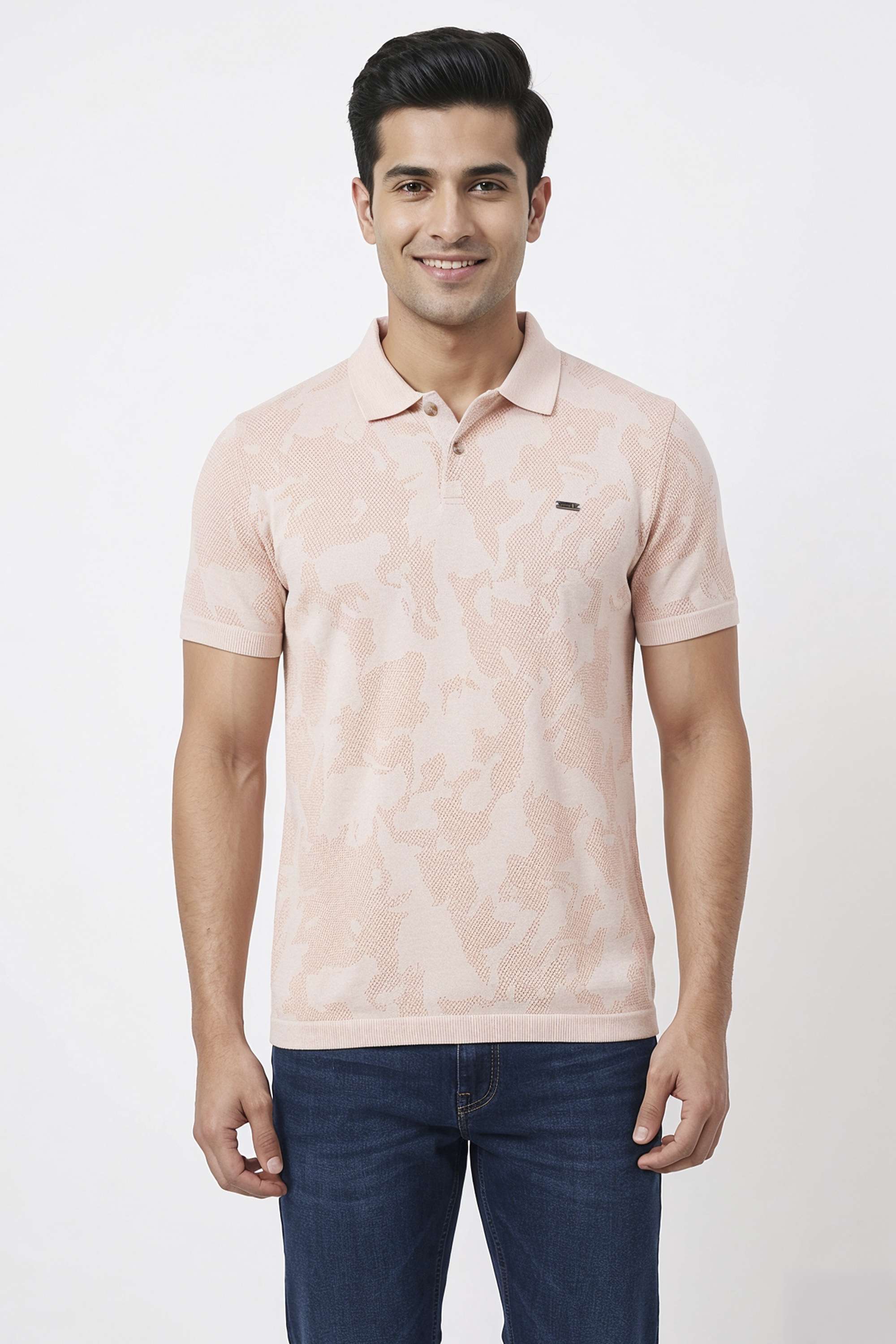 Textured-Cotton-Blend-Regular-Fit-Men-T-Shirt