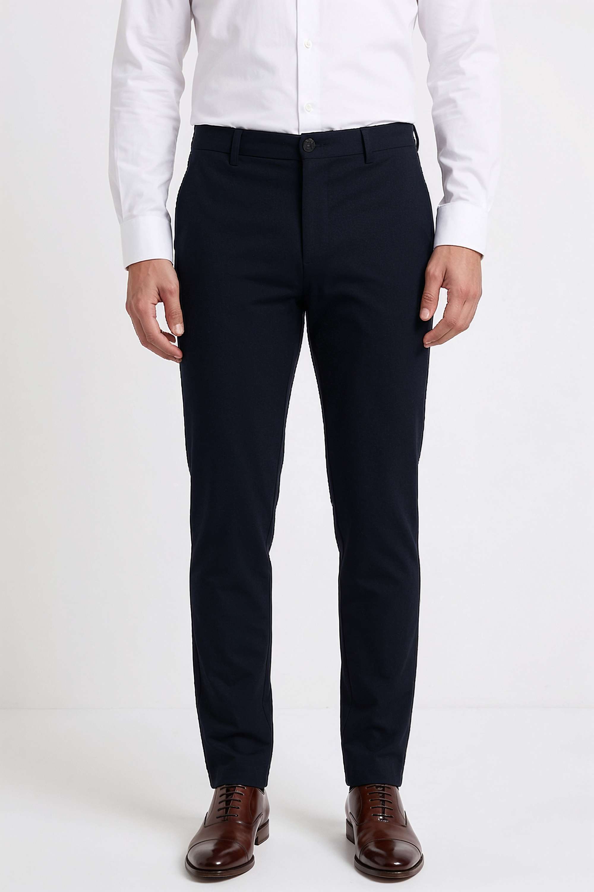 Solid-Blended-Fabric-Regular-Fit-Men-s-Trousers