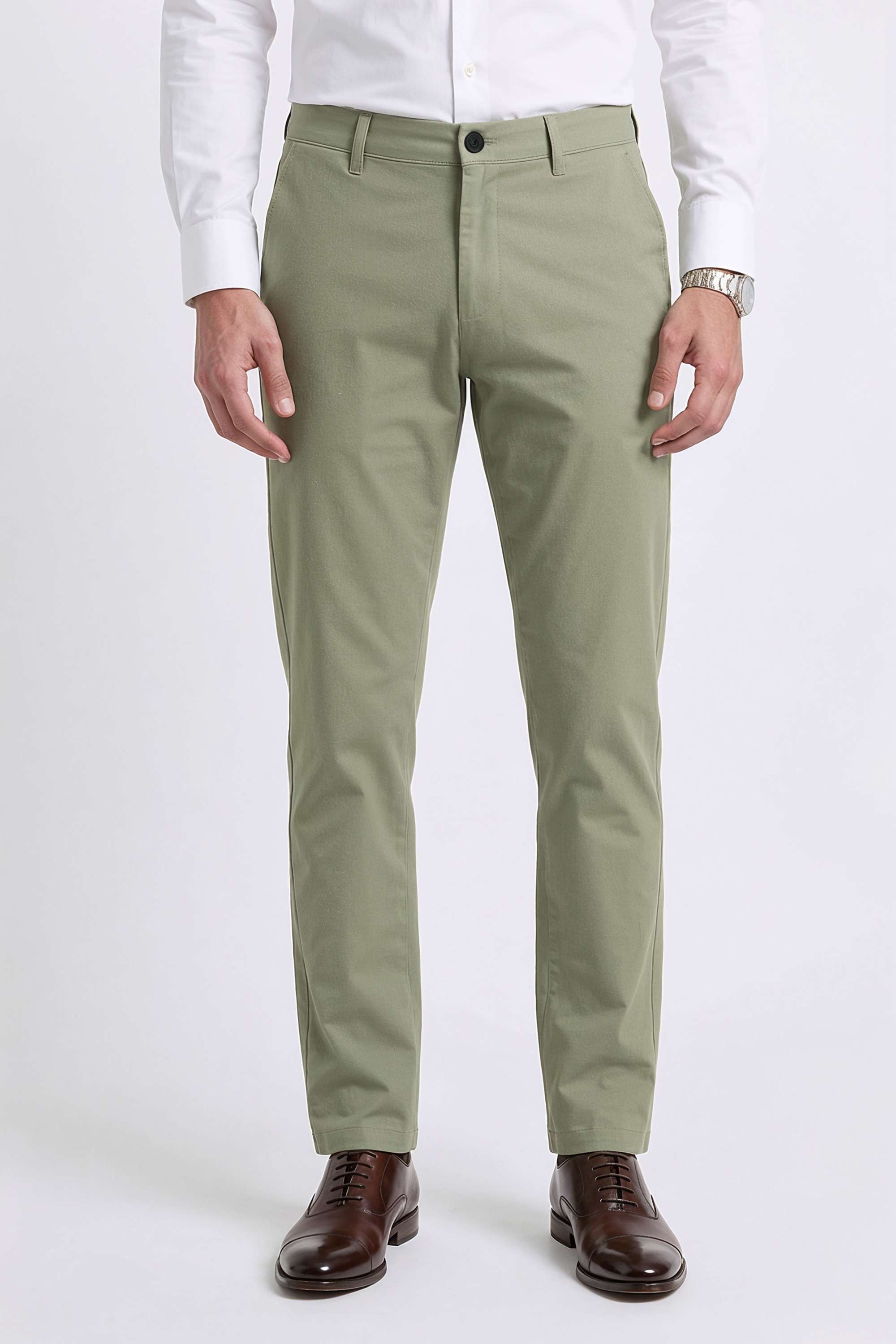 Solid-Blended-Fabric-Regular-Fit-Men-s-Trousers