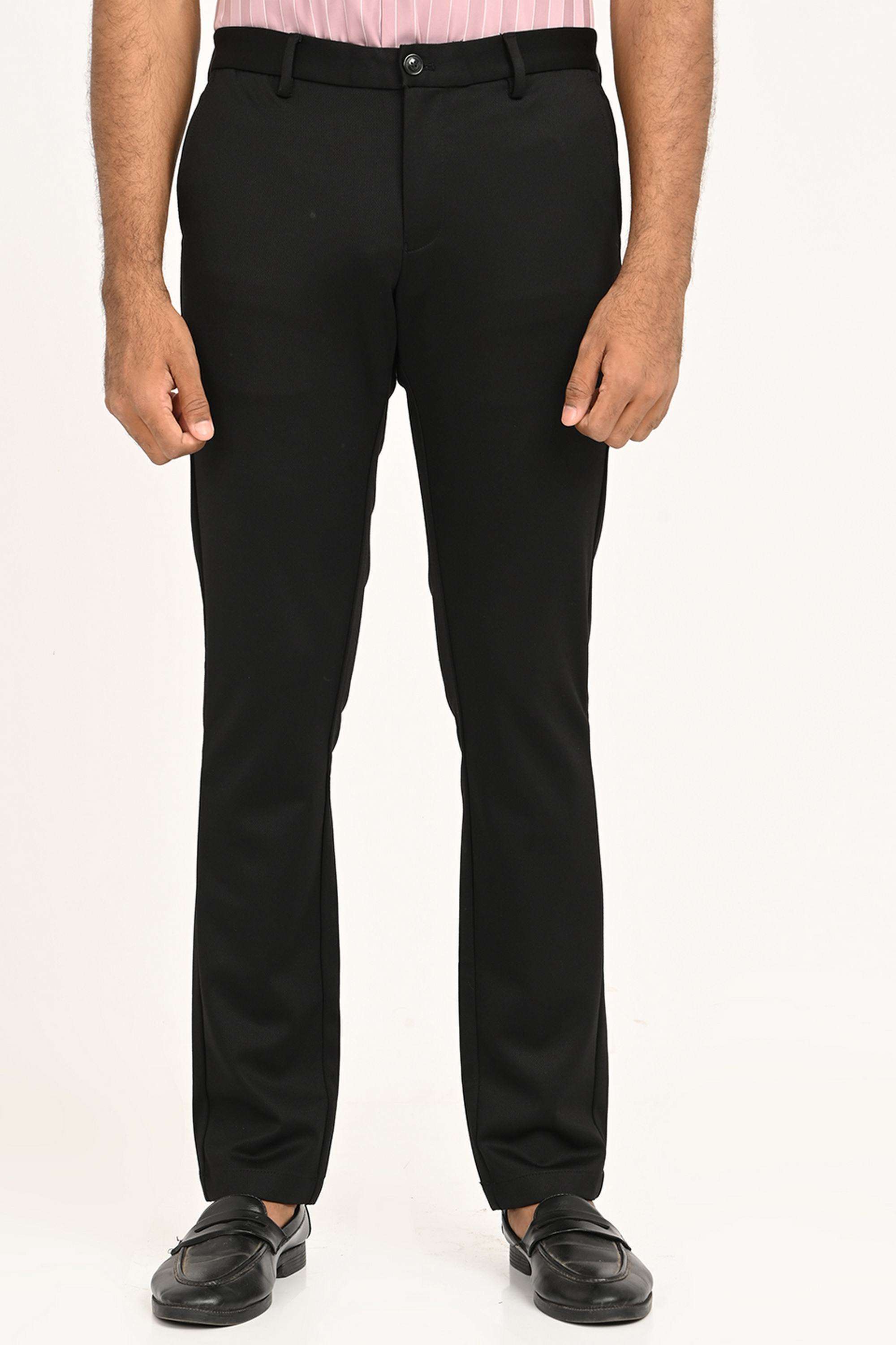 Solid-Polyester-Blend-Regular-Fit-Men-s-Casual-Trousers