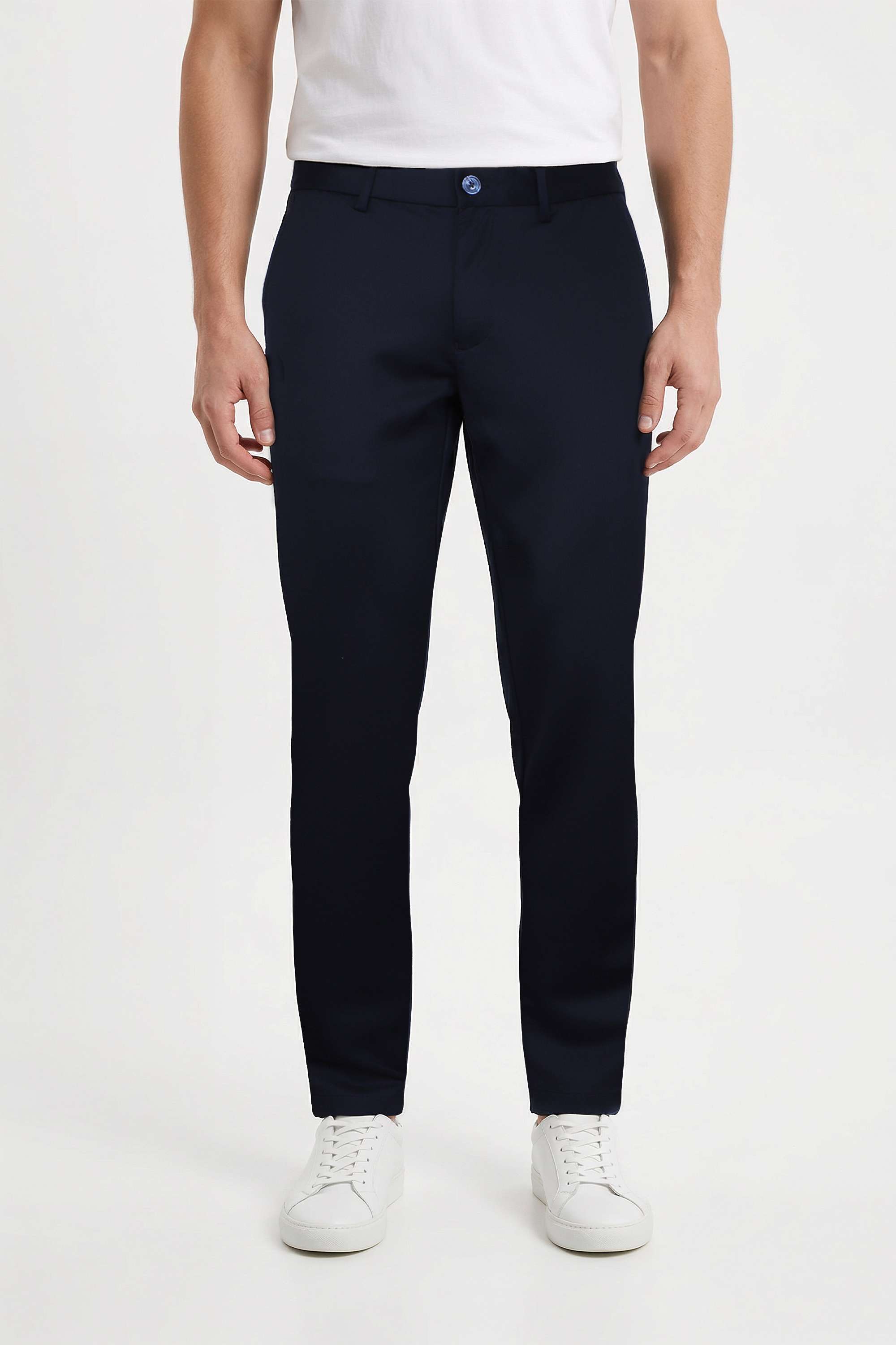 Solid-Polyester-Blend-Regular-Fit-Men-s-Casual-Trousers
