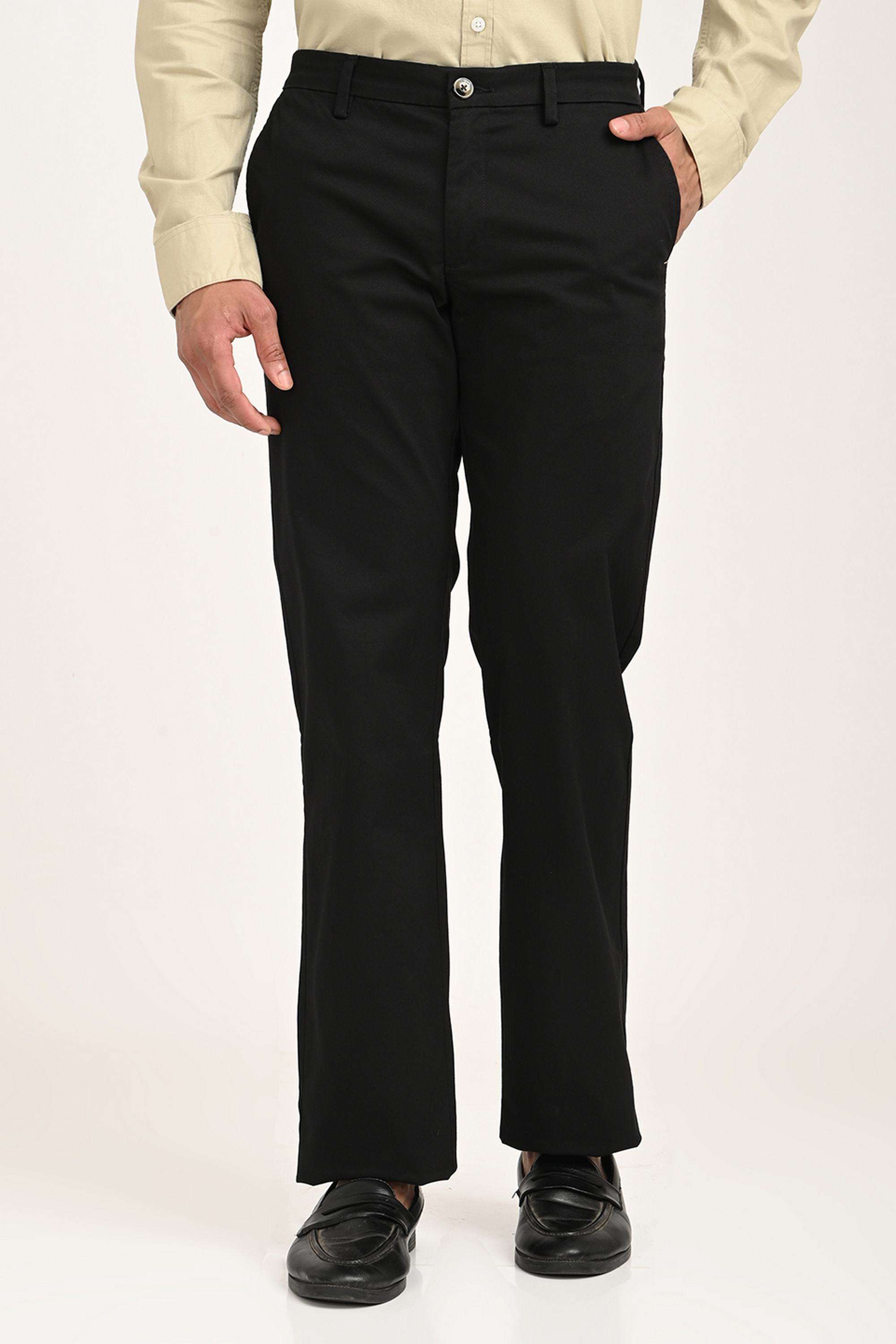 Solid-Cotton-Straight-Fit-Men-s-Casual-Trousers