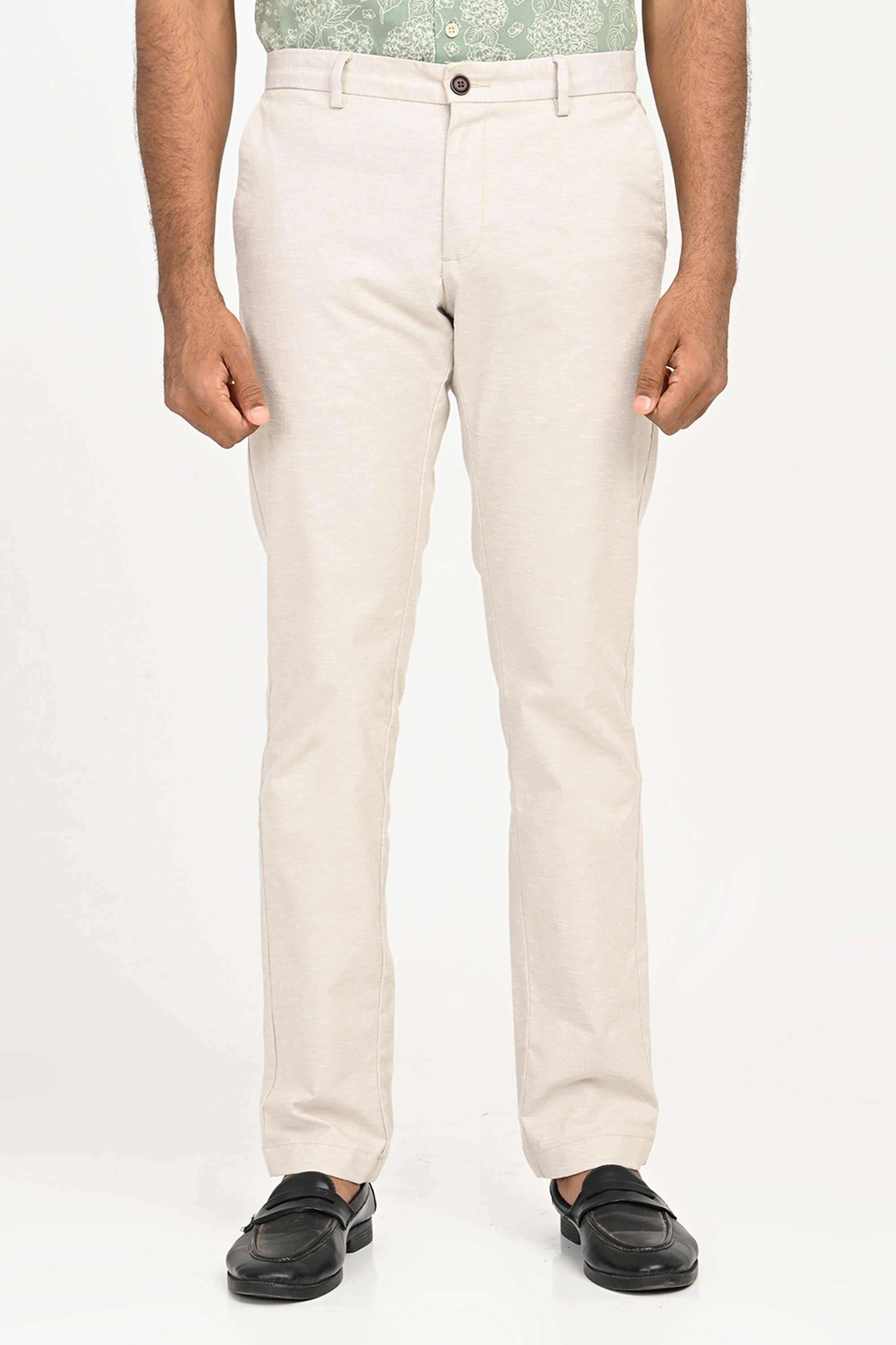 Solid-Cotton-Blend-Regular-Fit-Men-s-Casual-Trousers