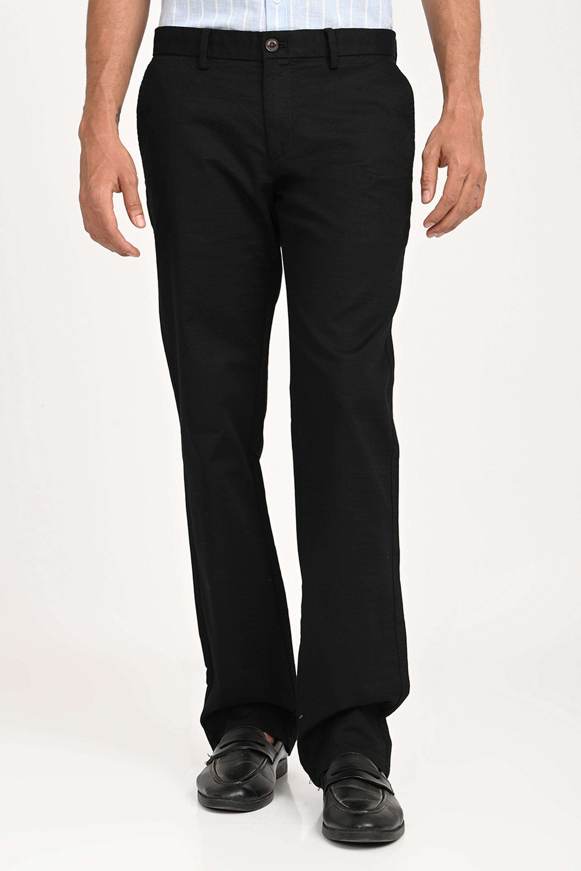 Solid-Cotton-Straight-Fit-Men-s-Casual-Trousers