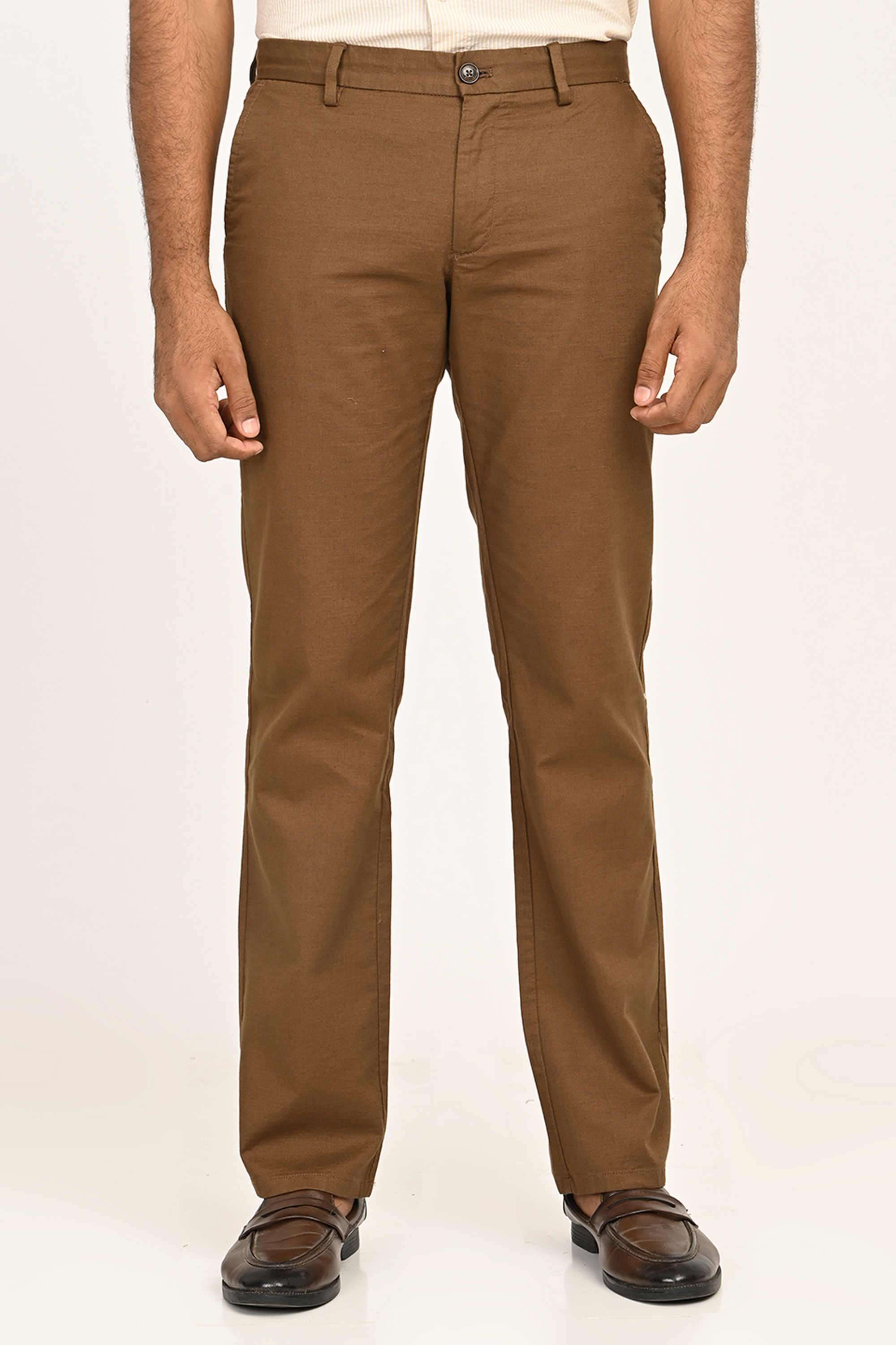 Solid-Cotton-Straight-Fit-Men-s-Casual-Trousers