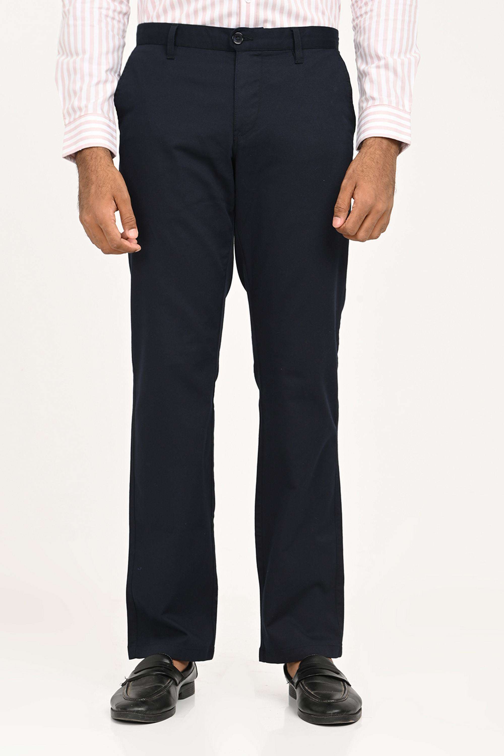 Solid-Cotton-Straight-Fit-Men-s-Casual-Trousers