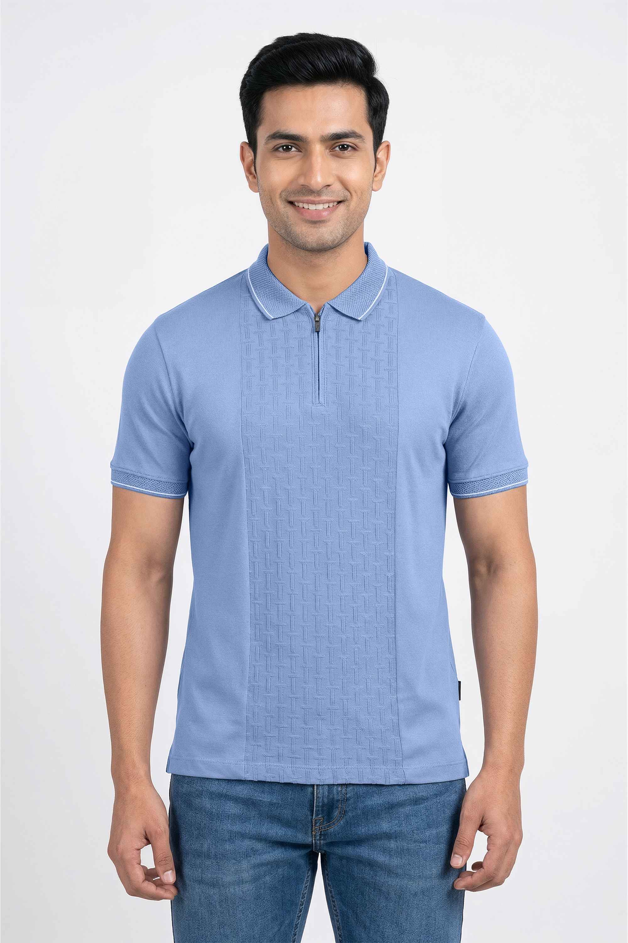 Textured-Cotton-Blend-Regular-Fit-Men-T-Shirt