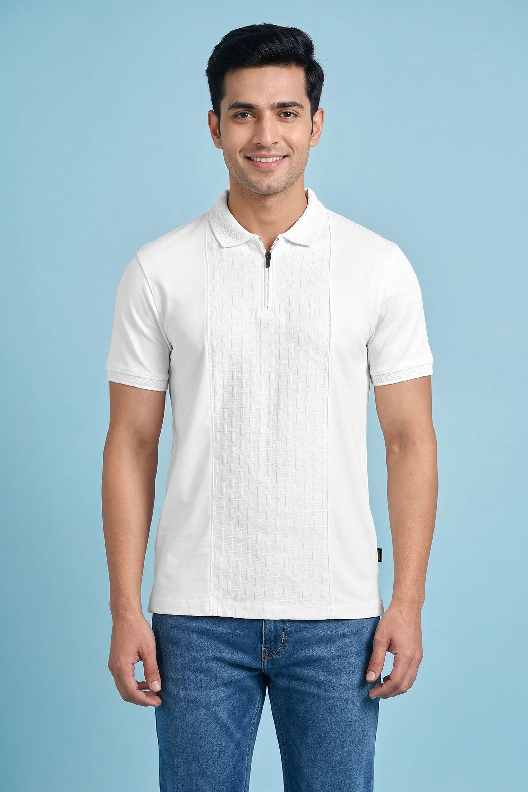 Textured-Cotton-Blend-Regular-Fit-Men-T-Shirt