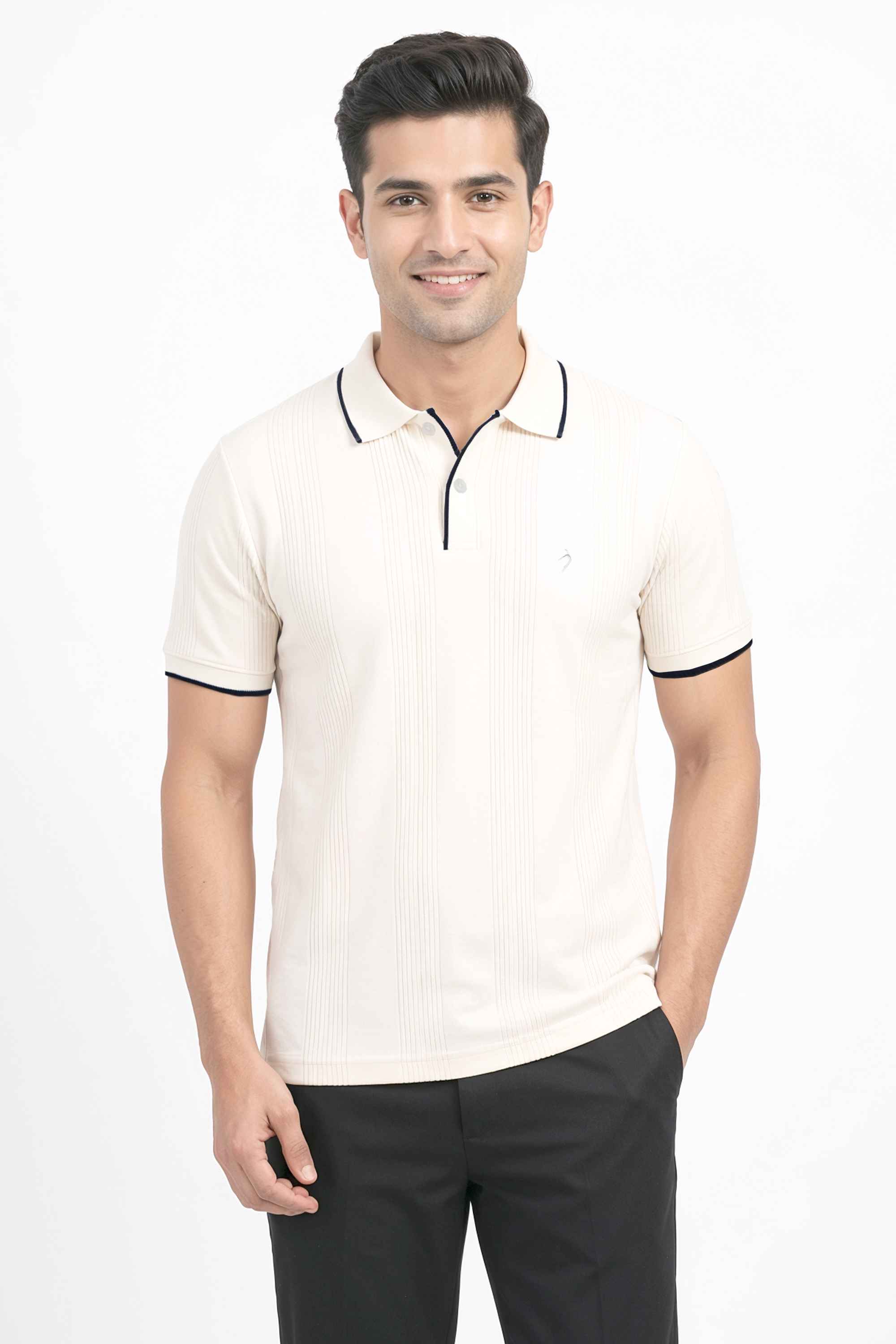 Textured-Cotton-Regular-Fit-Men-T-Shirt
