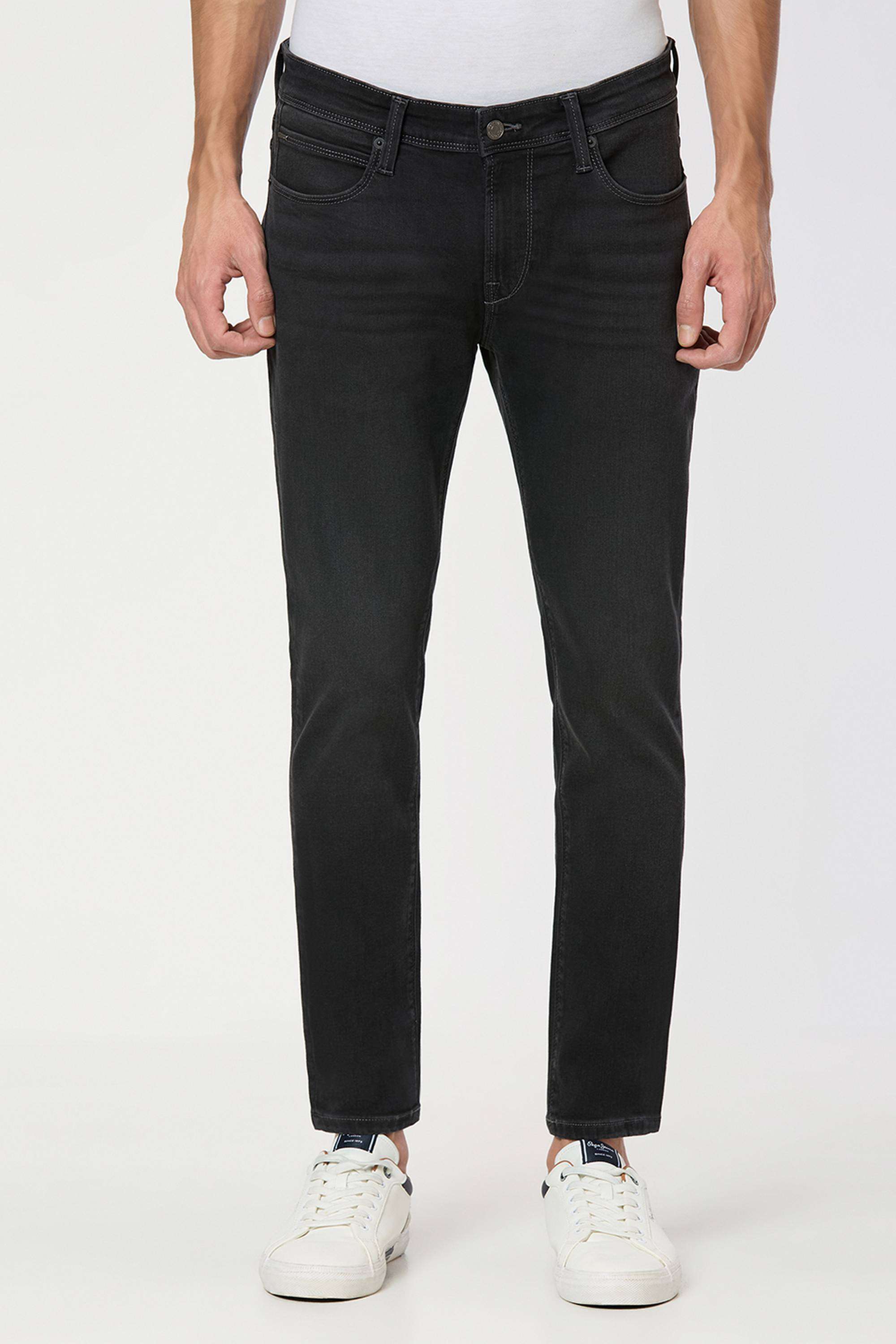 Solid-Poly-Cotton-Skinny-Fit-Men-s-Jeans