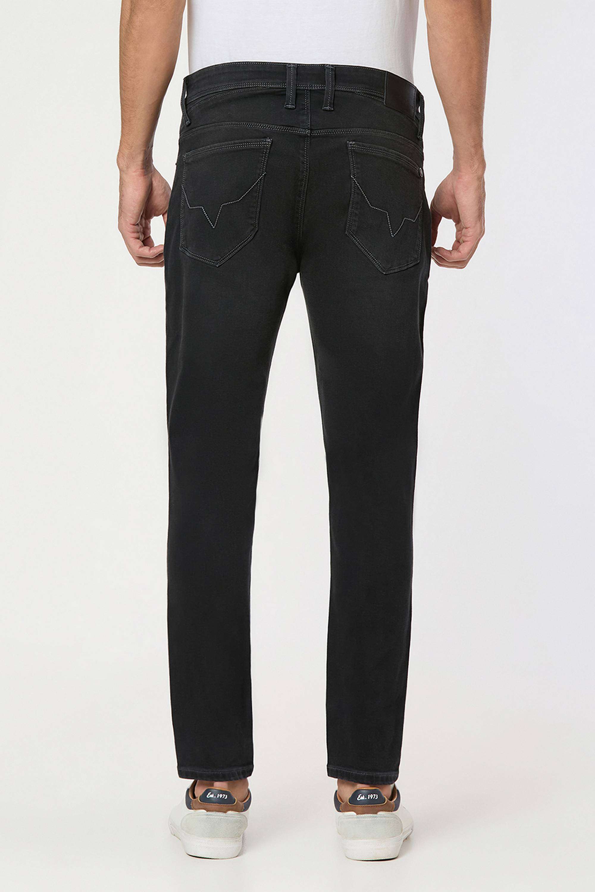 Solid-Poly-Cotton-Skinny-Fit-Men-s-Jeans