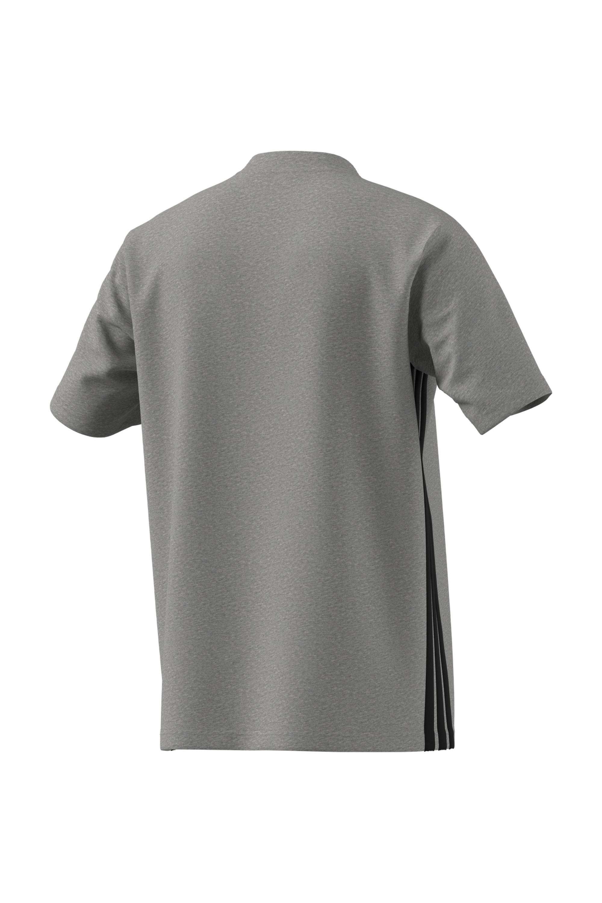 Buy ADIDAS Grey Stripes Cotton Round Neck Men's T-Shirt | Shoppers