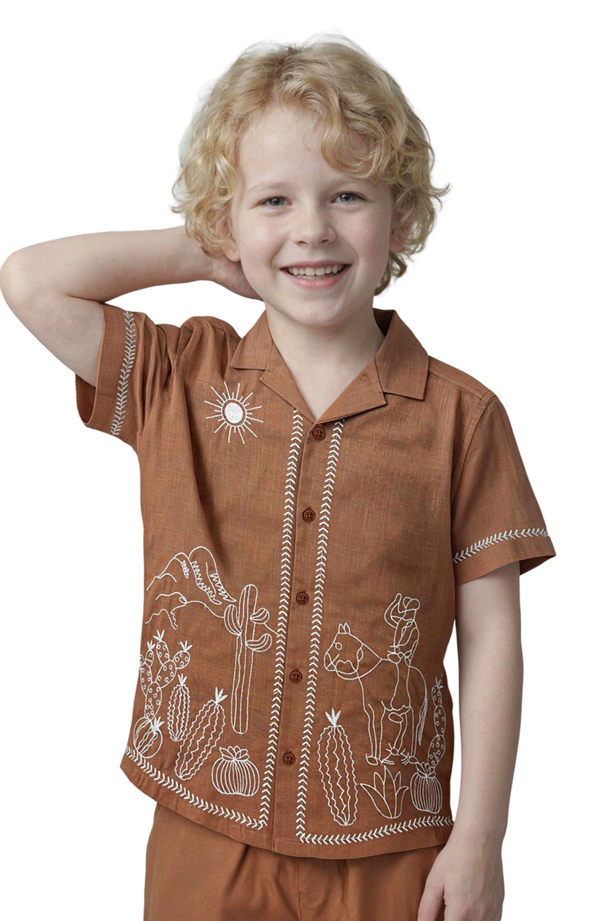 Embroidered-Cotton-Resort-Collar-Boys-Shirt