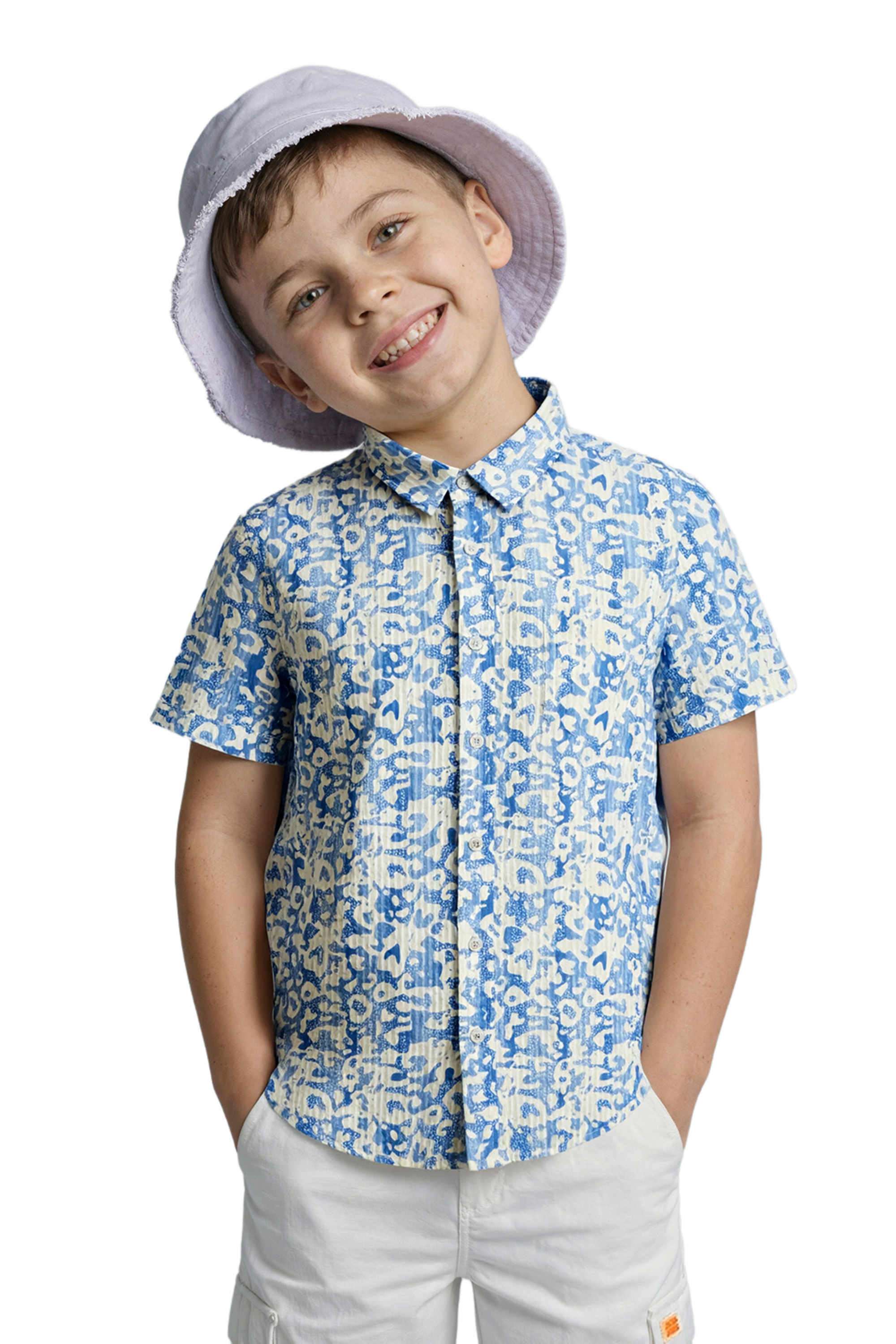 Abstract-Blended-Fabric-Collared-Boys-Shirt