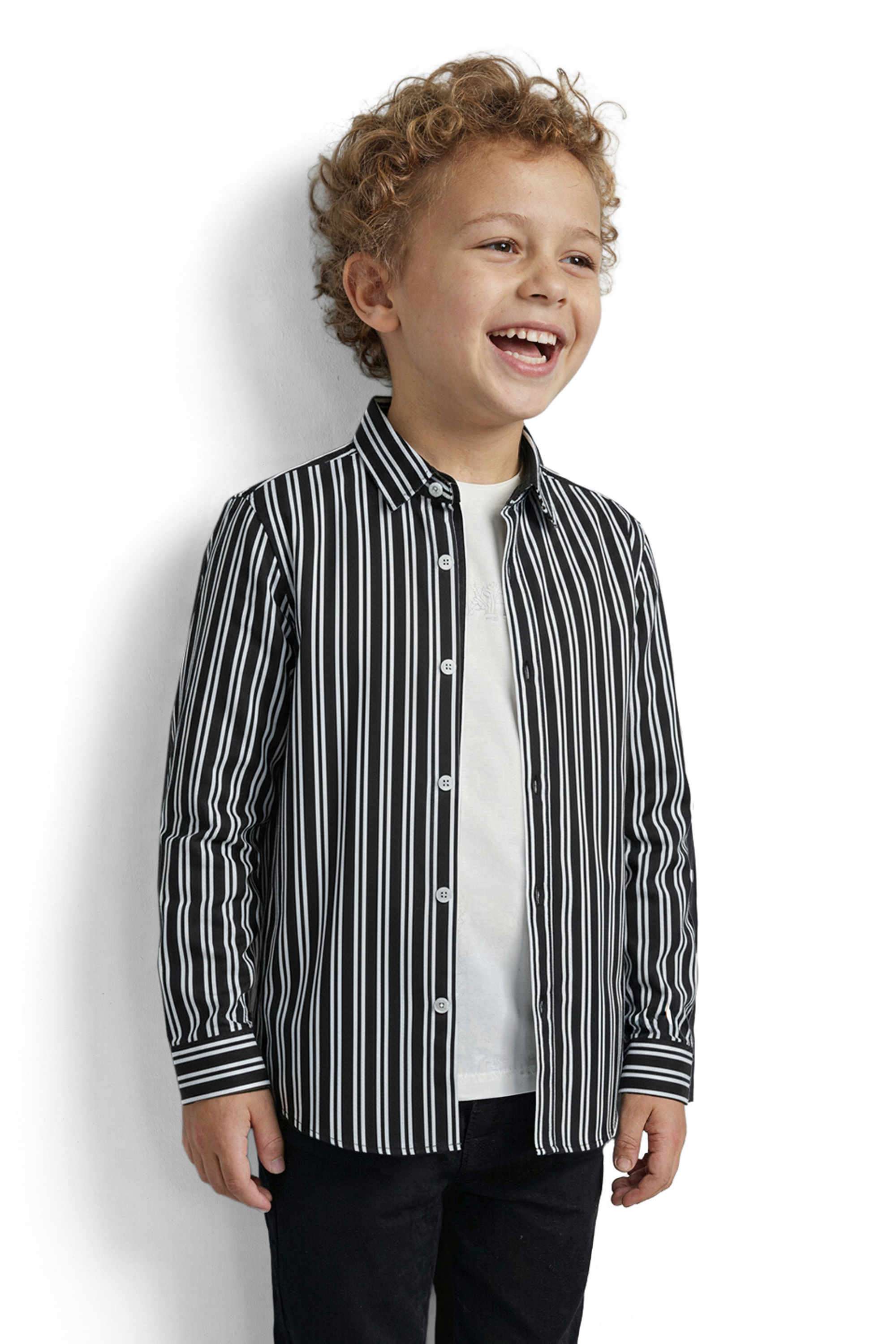 Stripes-Blended-Fabric-Collared-Boys-Shirt