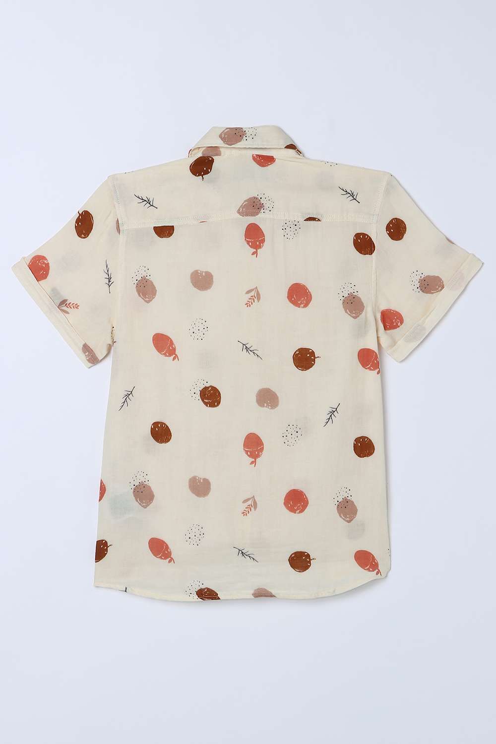 Graphic-Print-Blended-Fabric-Collared-Boys-Shirt