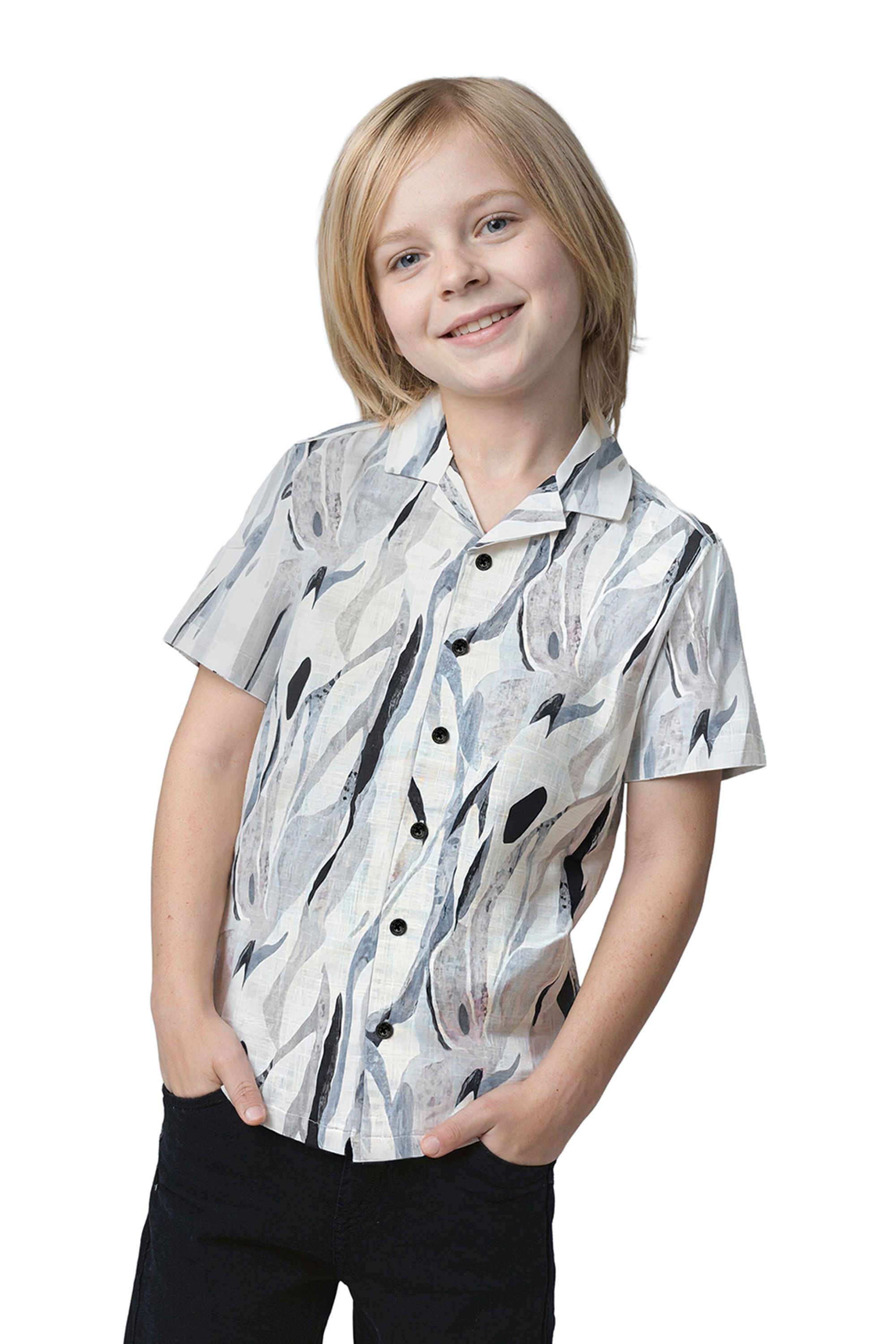 Abstract-Blended-Fabric-Collared-Boys-Shirt