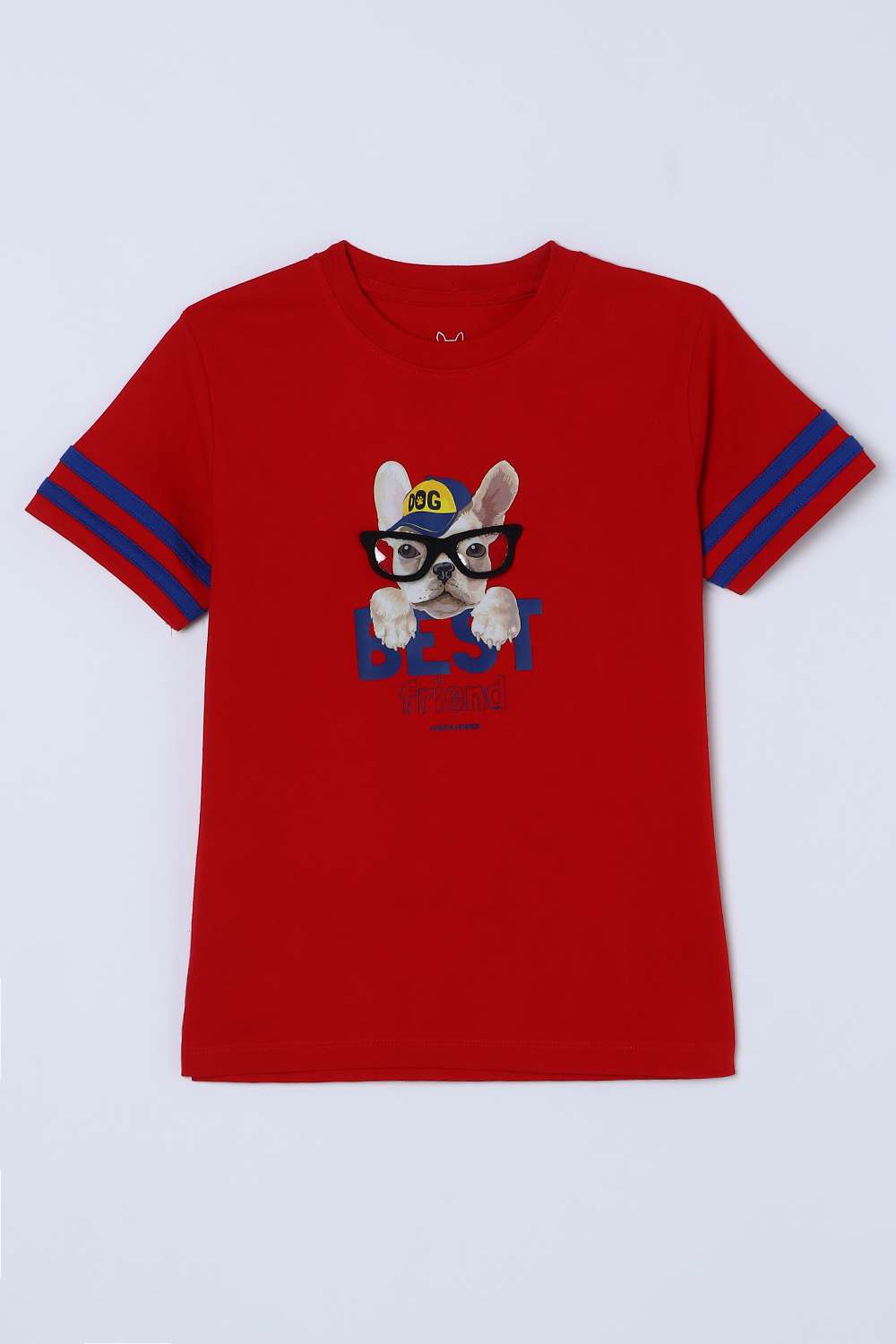 Character-Print-Blended-Fabric-Round-Neck-Boys-T-Shirt