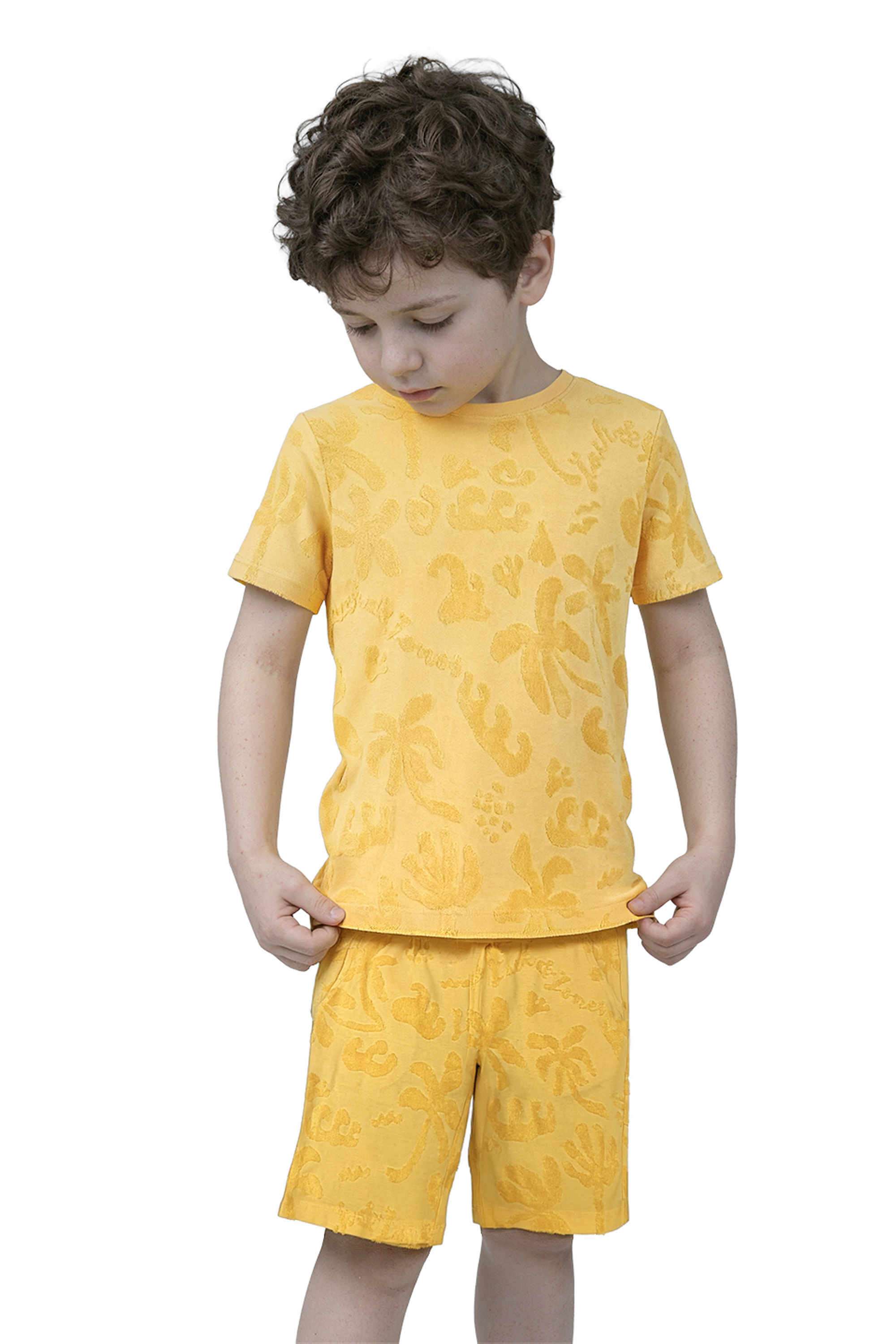 Solid-Blended-Fabric-Round-Neck-Boys-T-Shirt