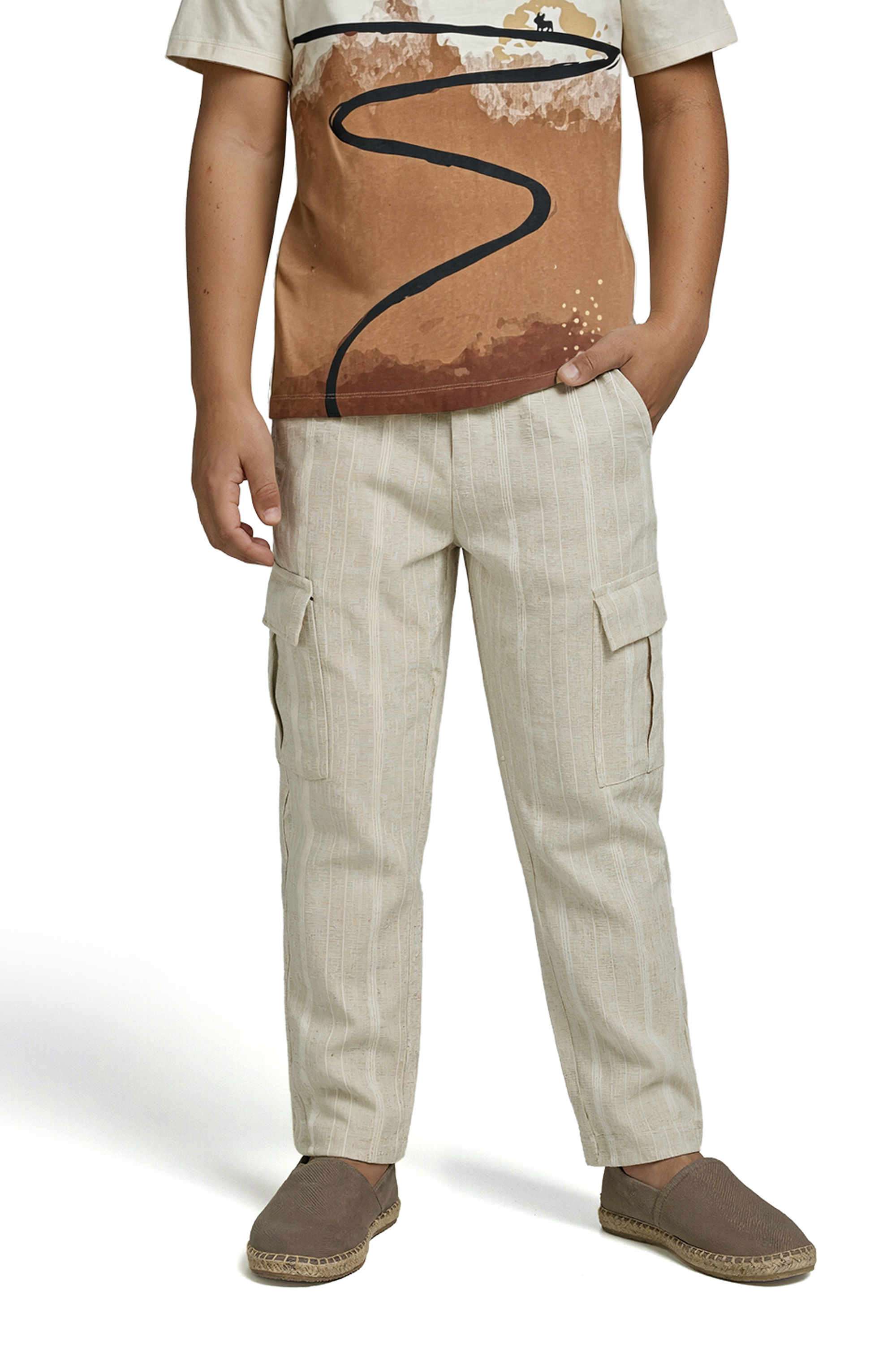 Stripes-Blended-Fabric-Regular-Fit-Boys-Trousers