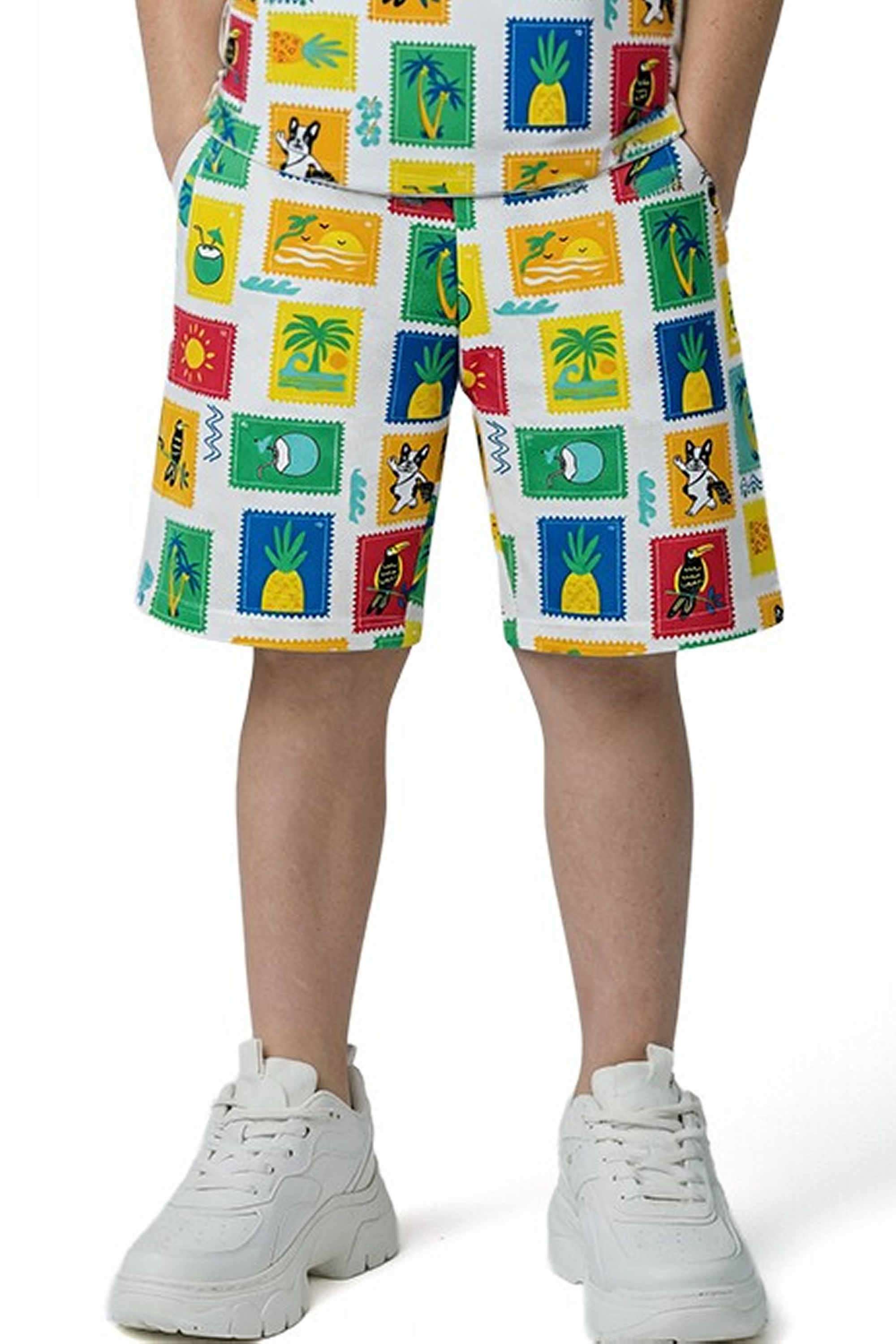 Character-Print-Blended-Fabric-Regular-Fit-Boys-Shorts