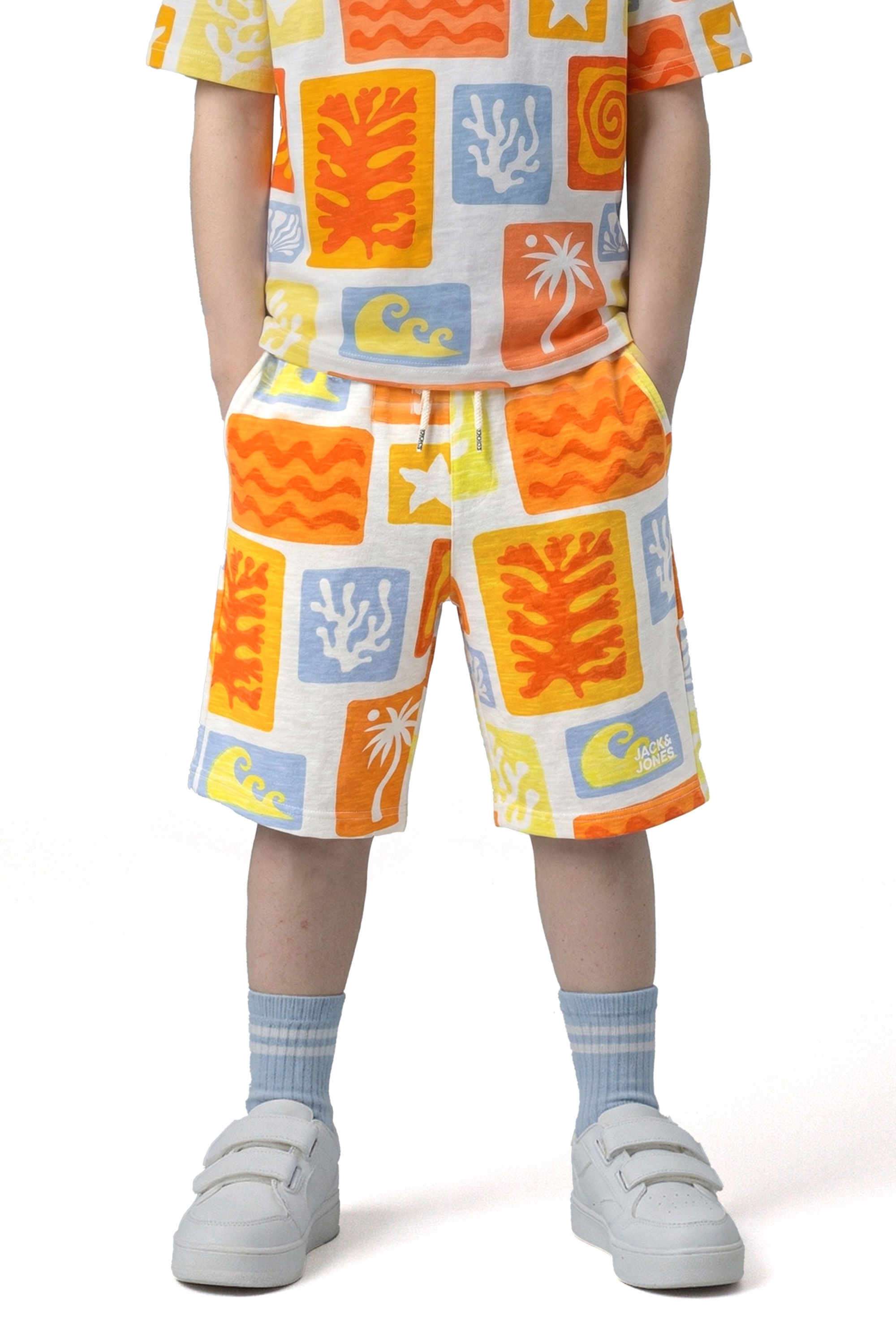 Graphic-Print-Blended-Fabric-Regular-Fit-Boys-Shorts