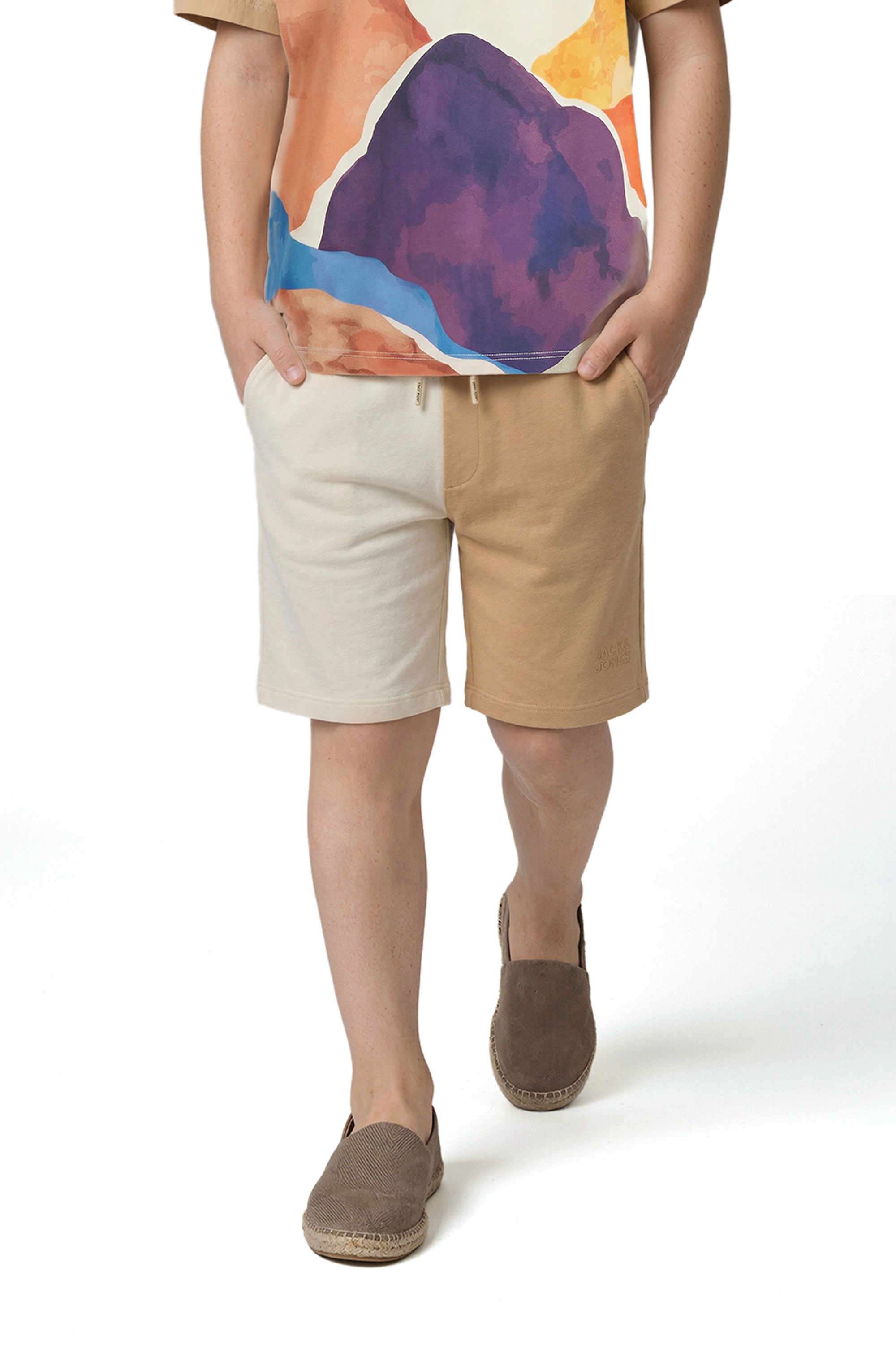 Color-Block-Blended-Fabric-Regular-Fit-Boys-Shorts