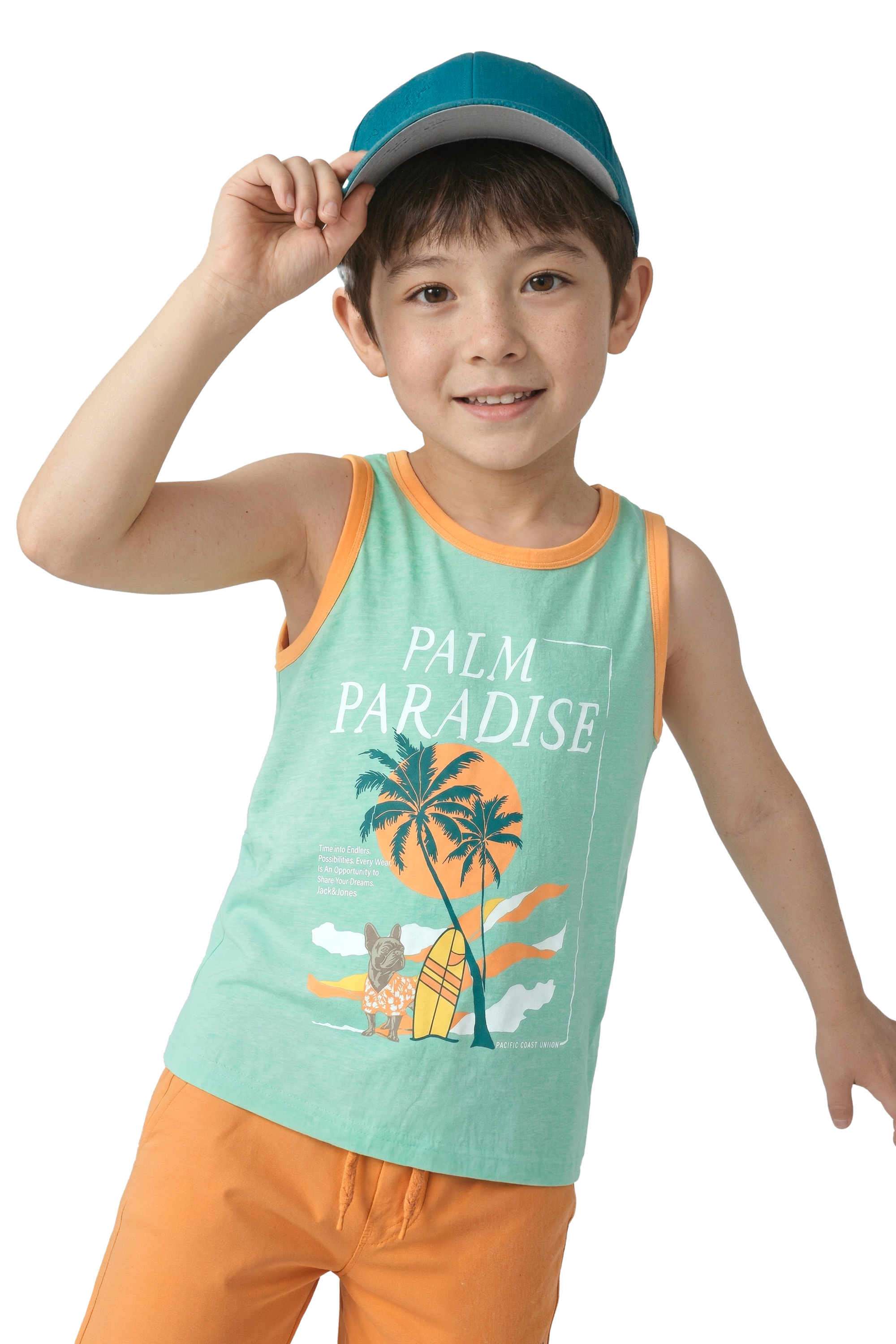 Character-Print-Blended-Fabric-Round-Neck-Boys-T-Shirt