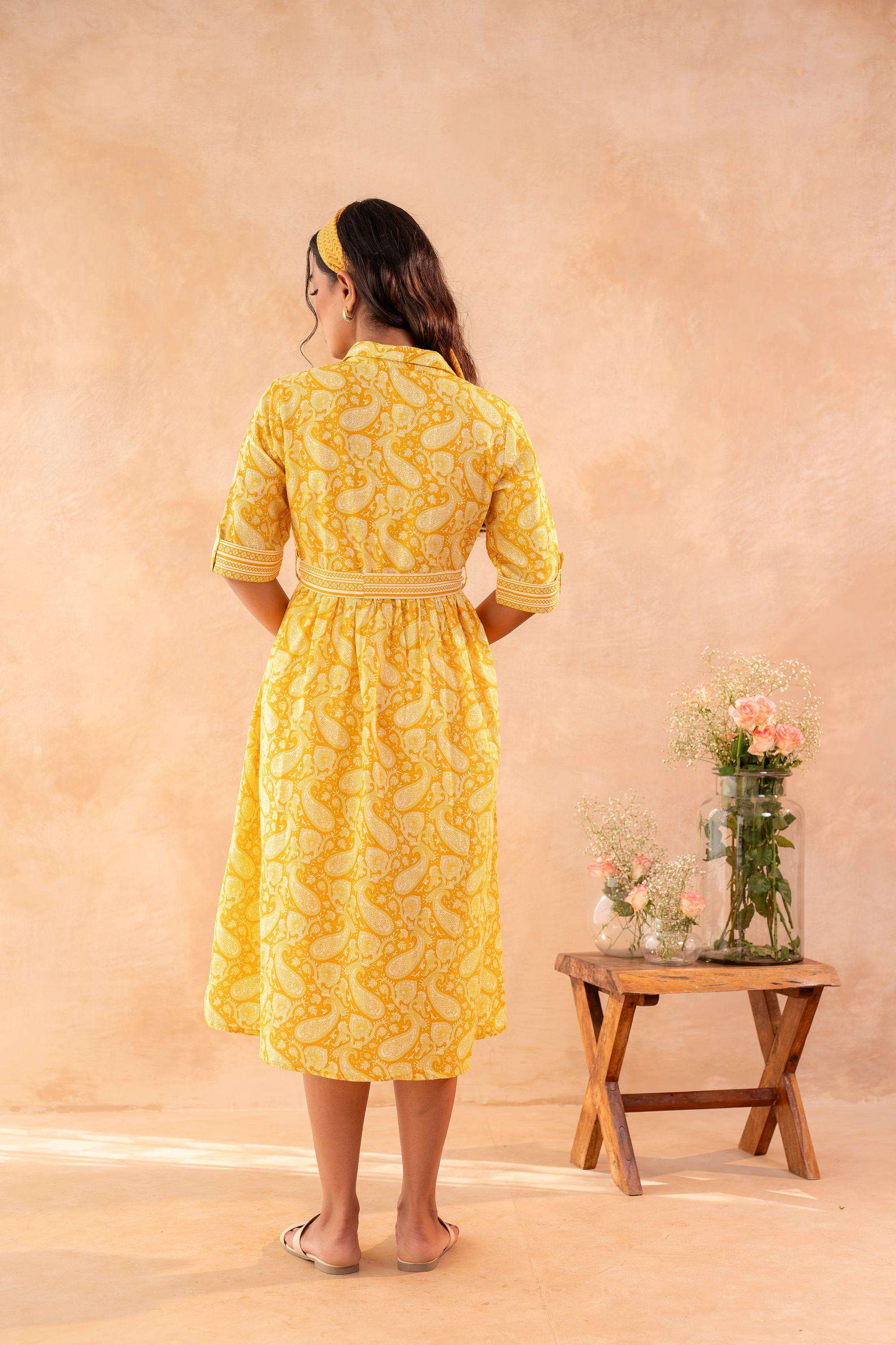 Printed-Blended-Fabric-Women-s-Dress