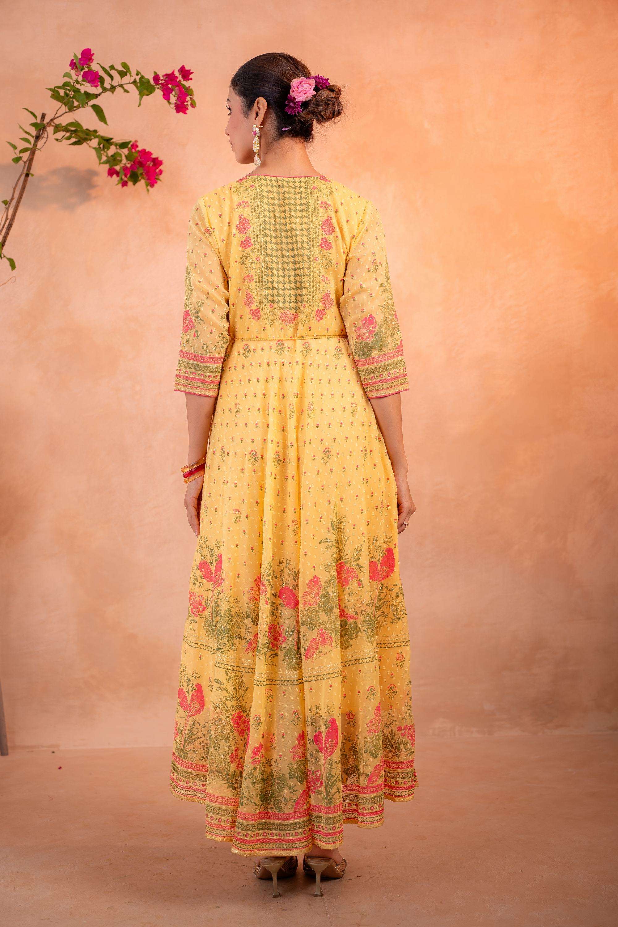 Printed-Blended-Fabric-Women-s-Dress
