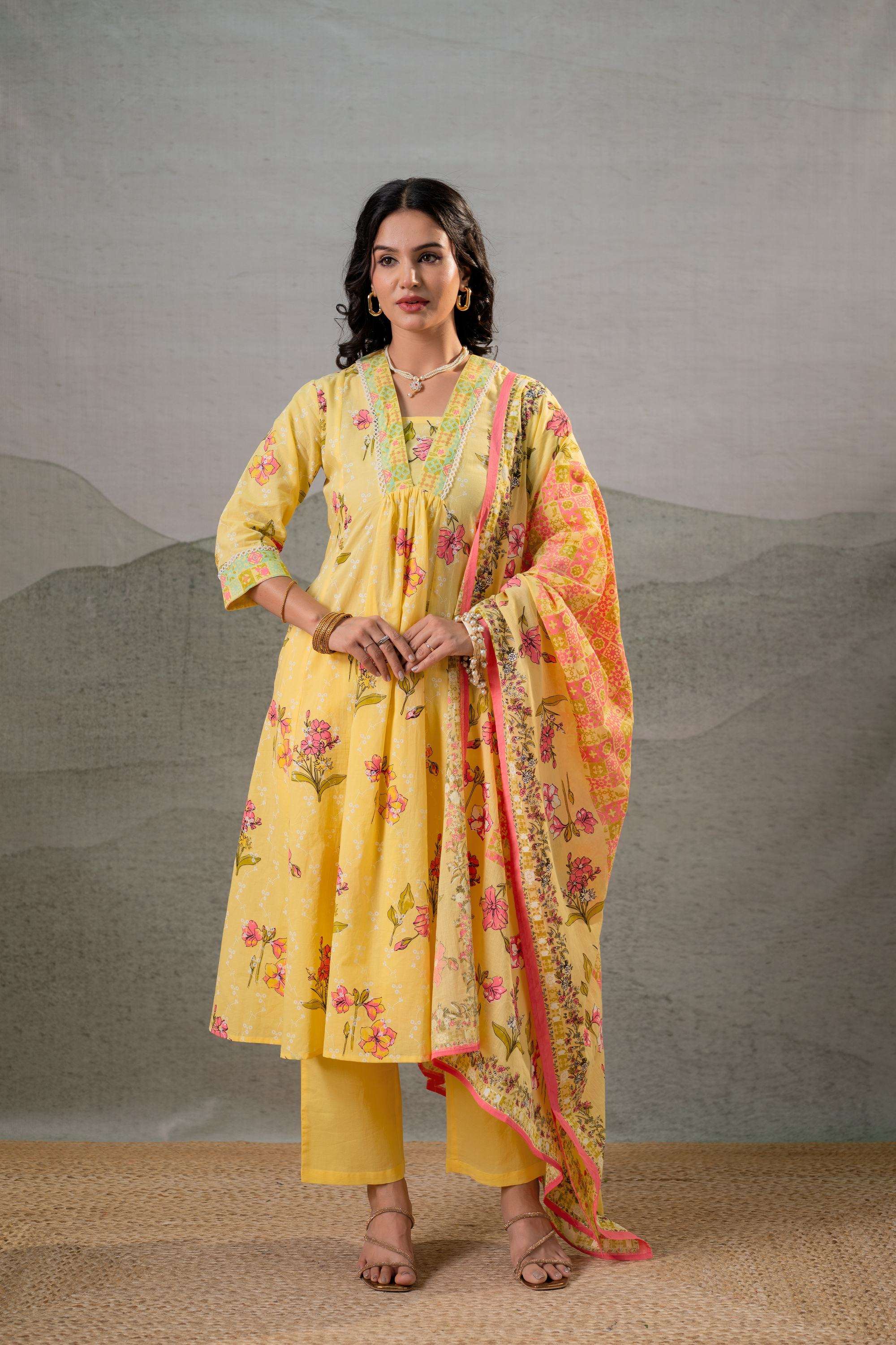 Printed-Cotton-Women-s-Festive-Wear-Kurta-Set