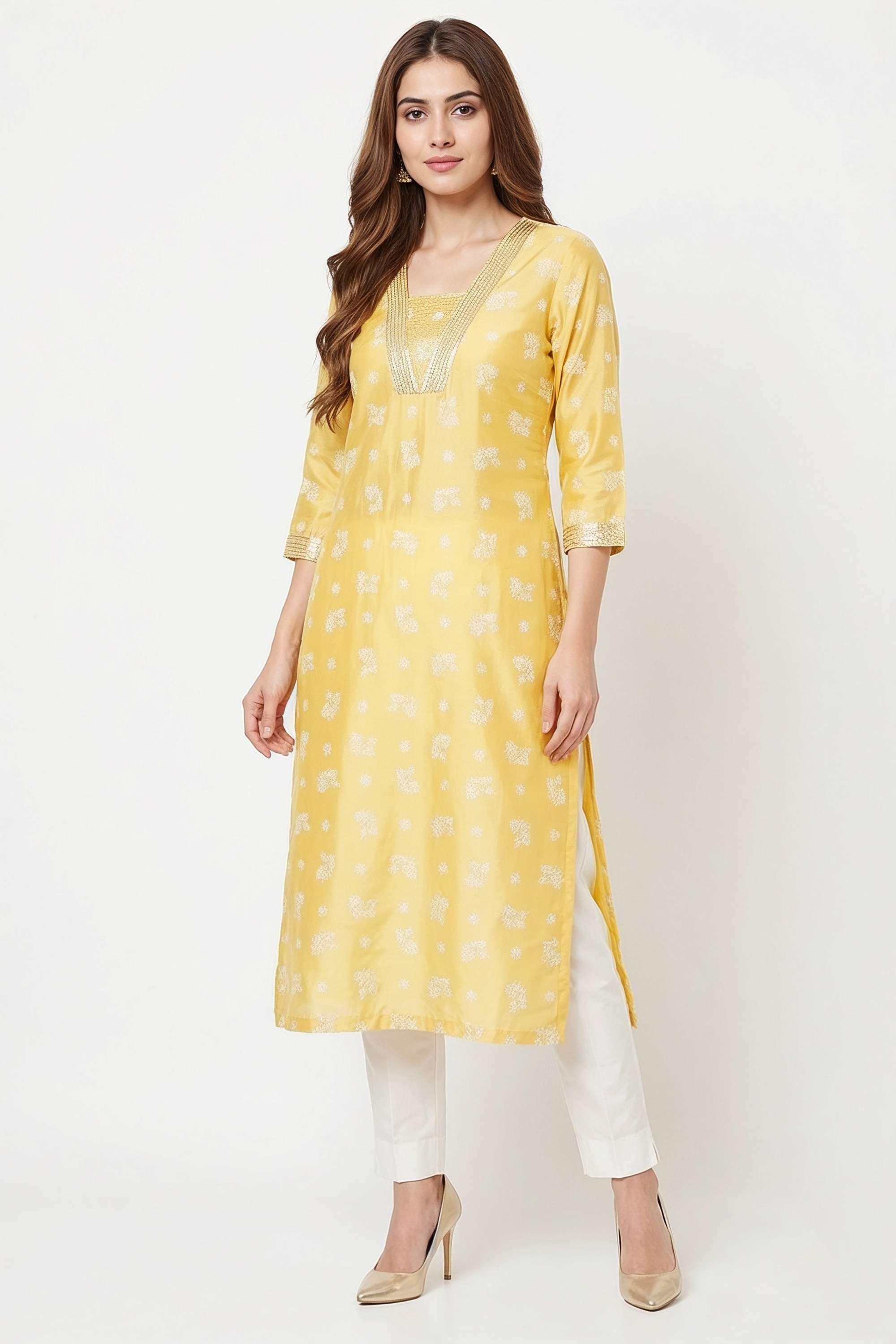 Printed-Blended-Fabric-Square-Neck-Women-s-Casual-Wear-Kurta