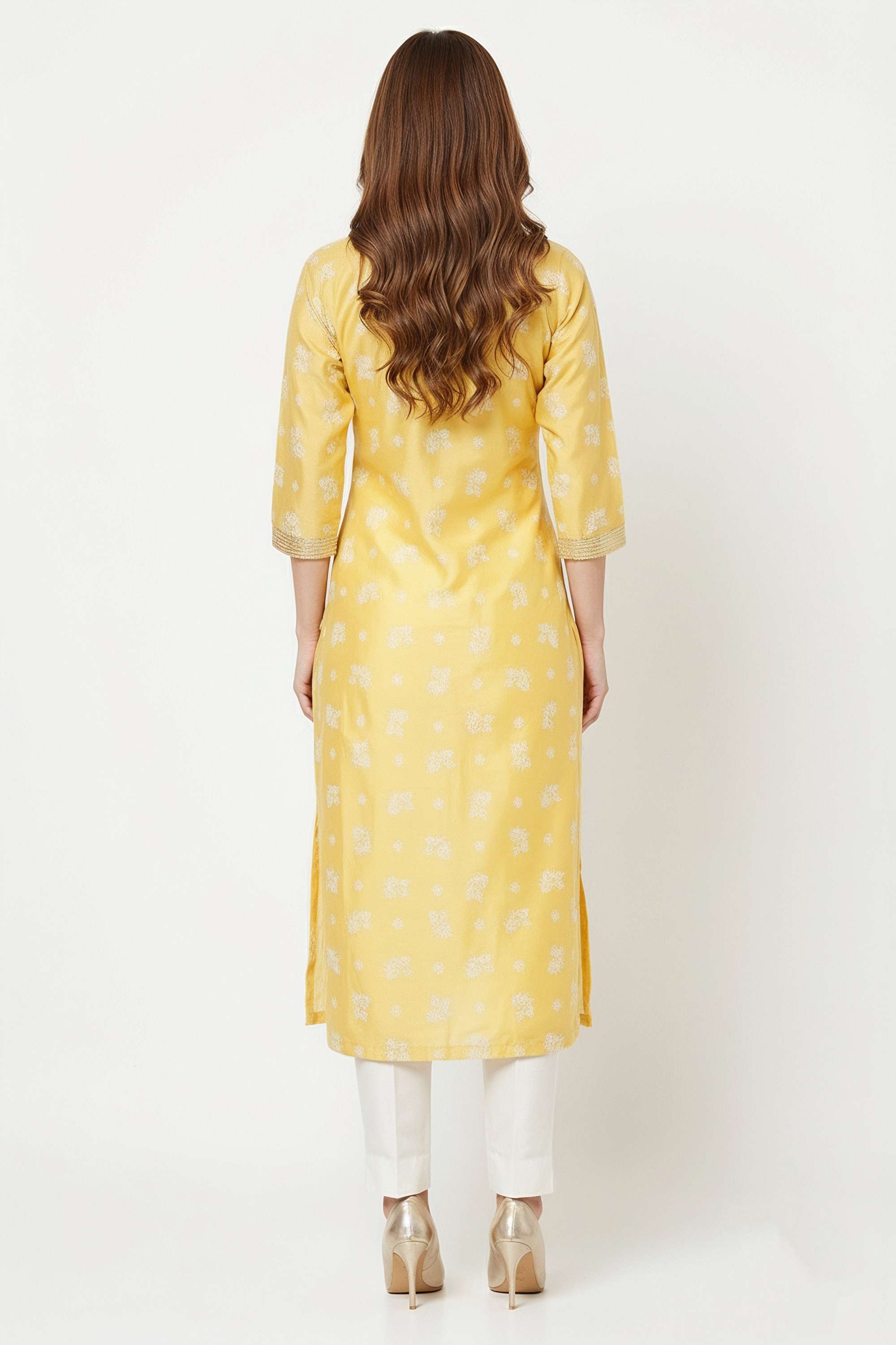 Printed-Blended-Fabric-Square-Neck-Women-Kurta