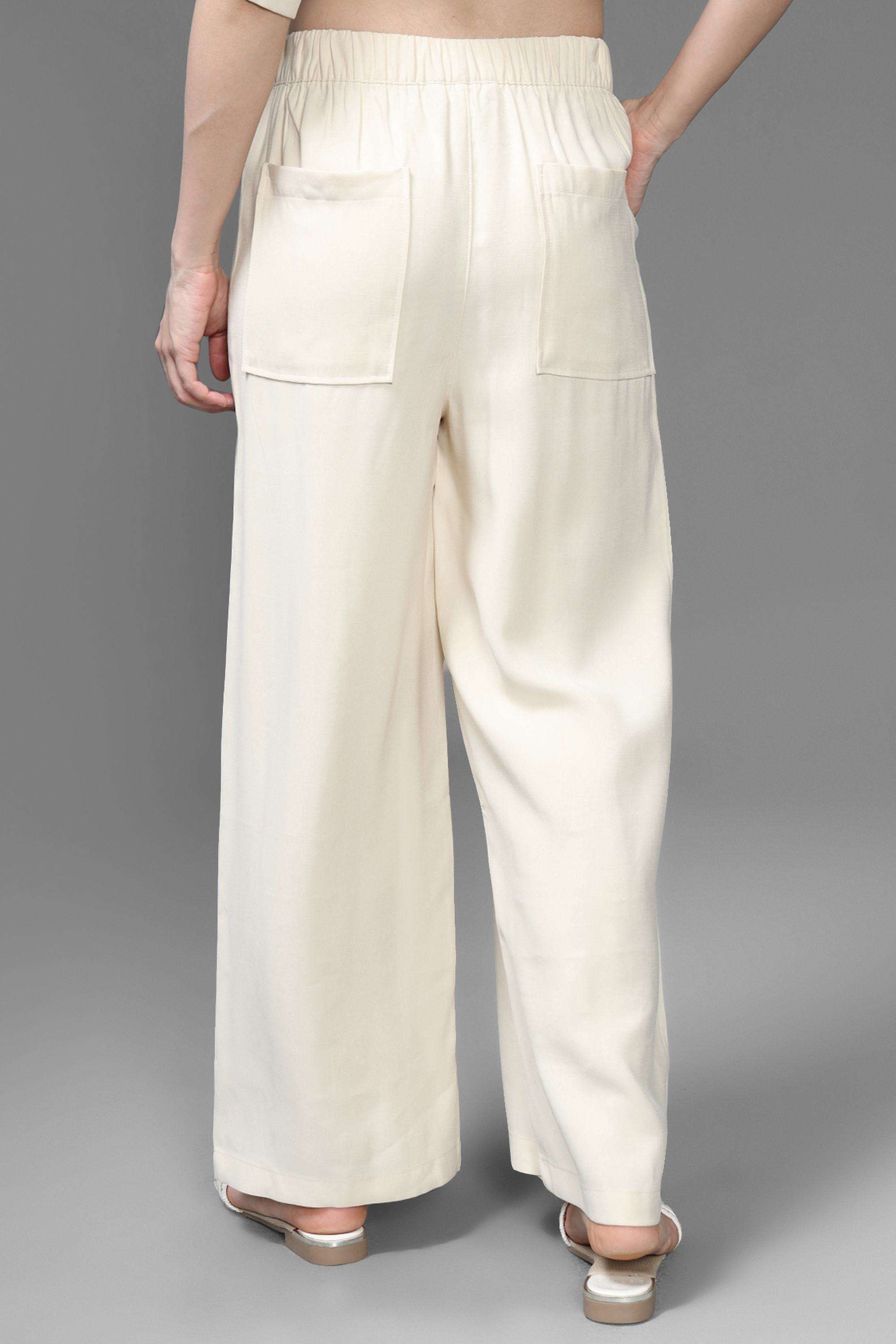 Solid-Relaxed-Fit-Viscose-Women-s-Evening-Pants