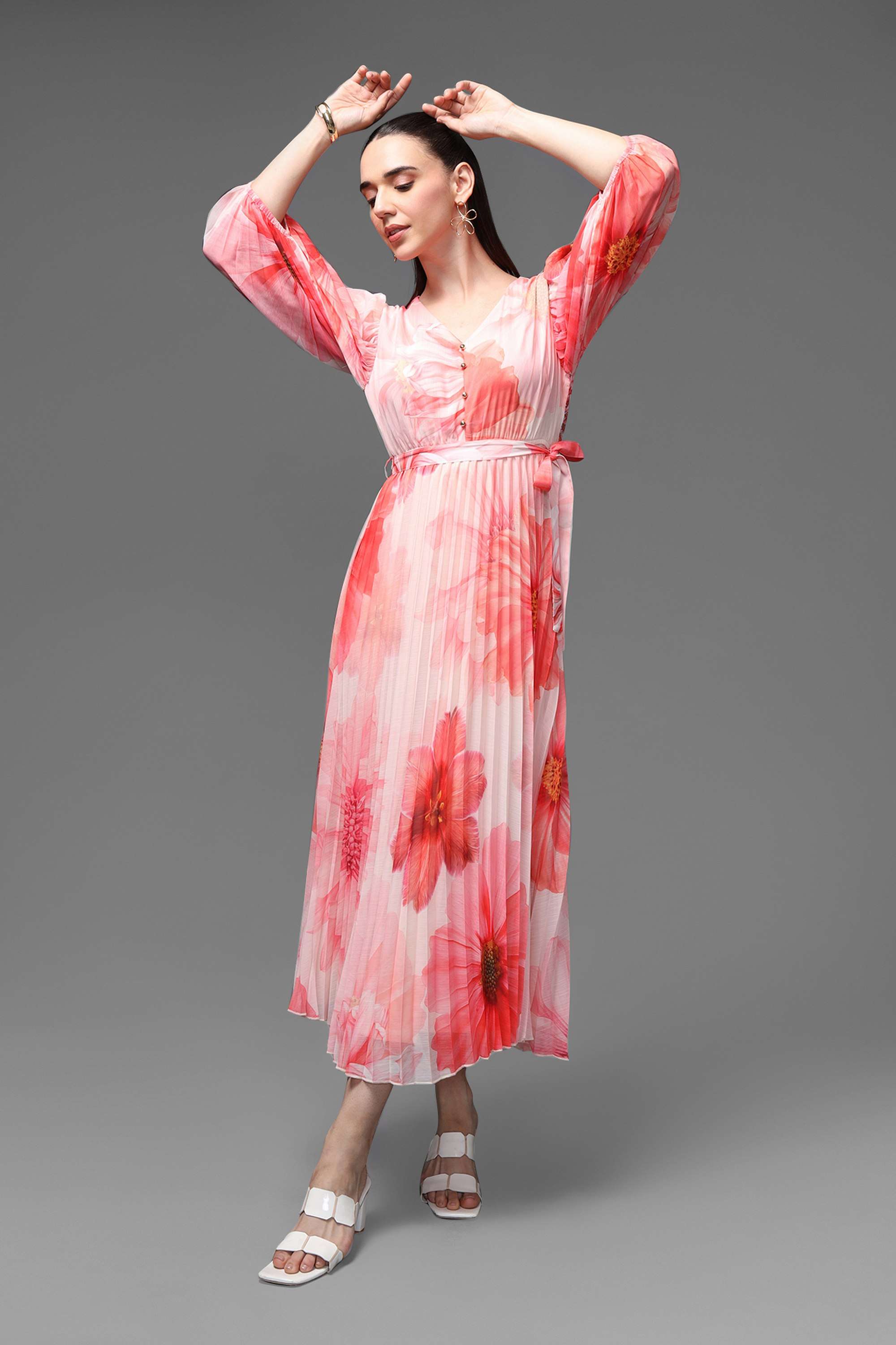 kazo Floral Polyester Women's Dress-picture-22
