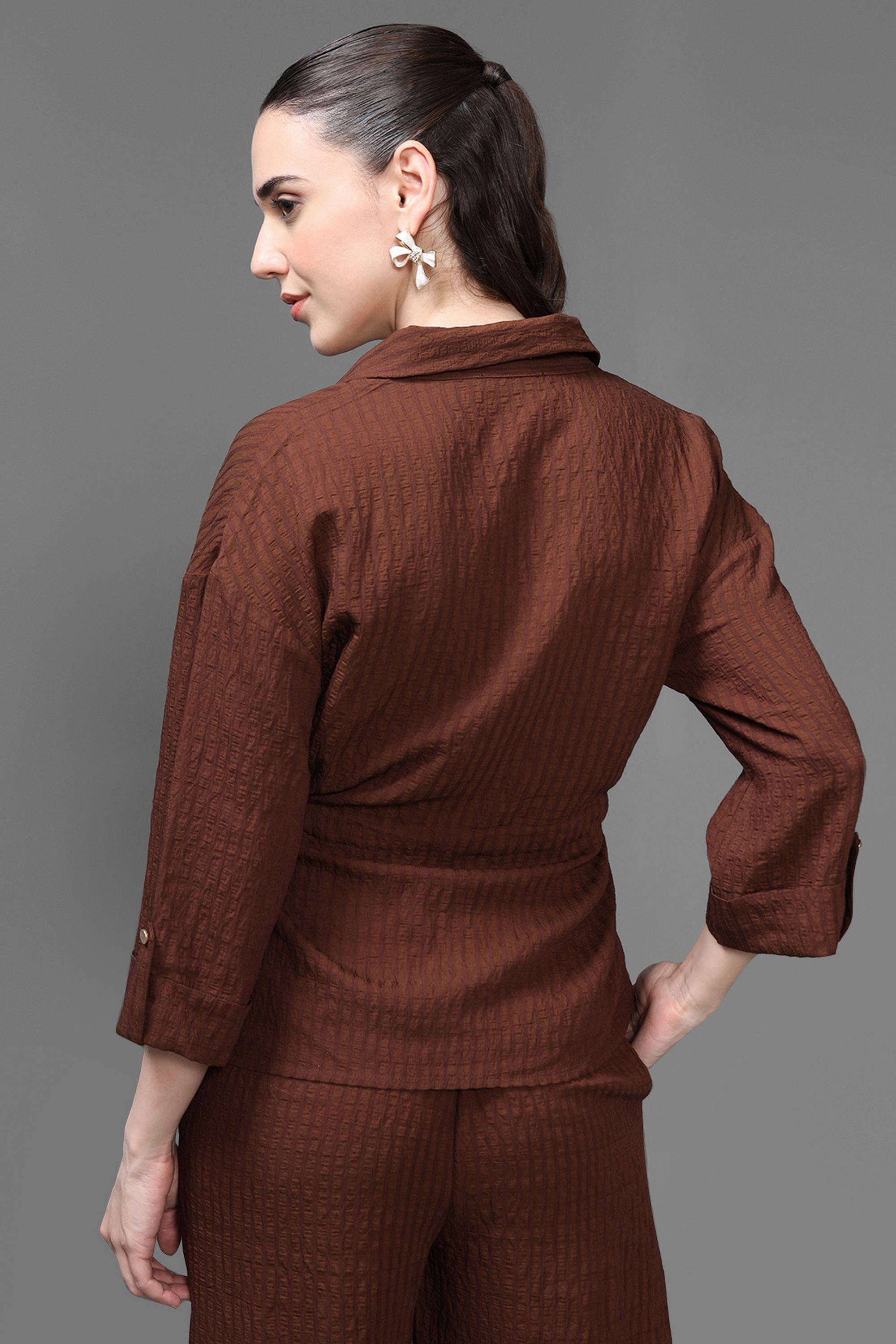 Solid-Viscose-Collared-Women-s-Top